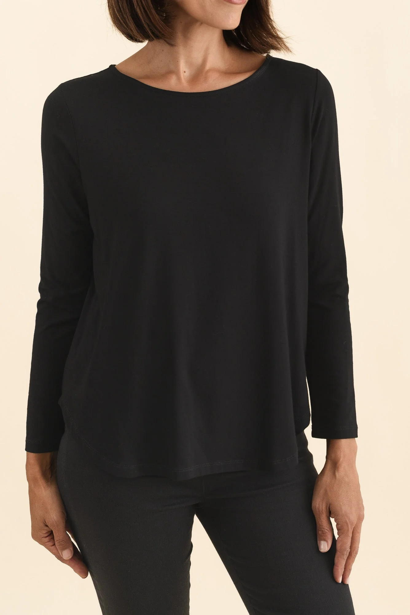 Adele Black Long Sleeve Bamboo Tee - Image 7