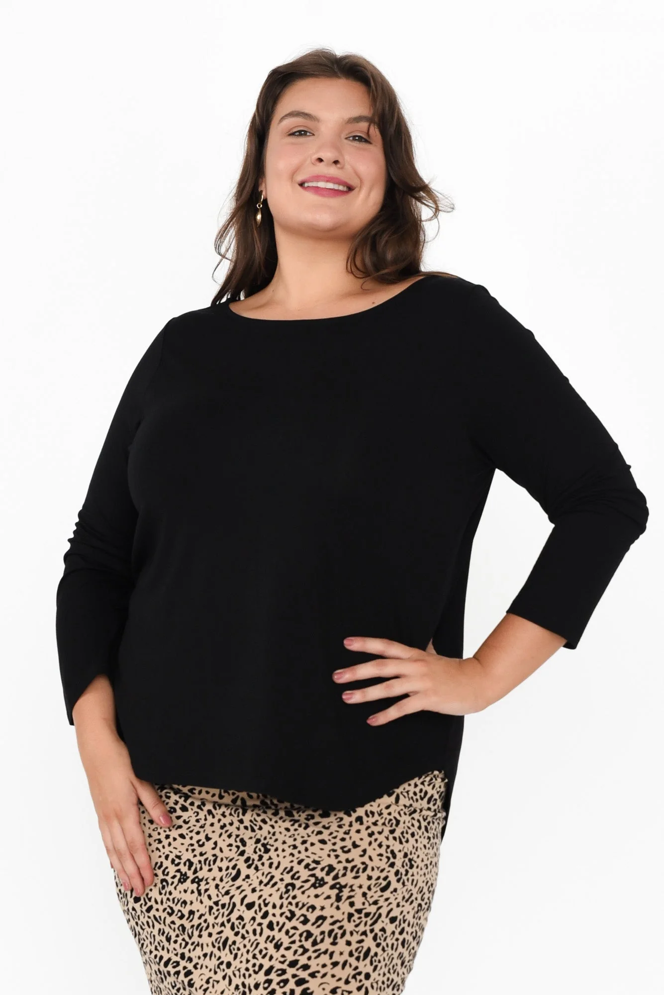 Adele Black Long Sleeve Bamboo Tee - Image 8