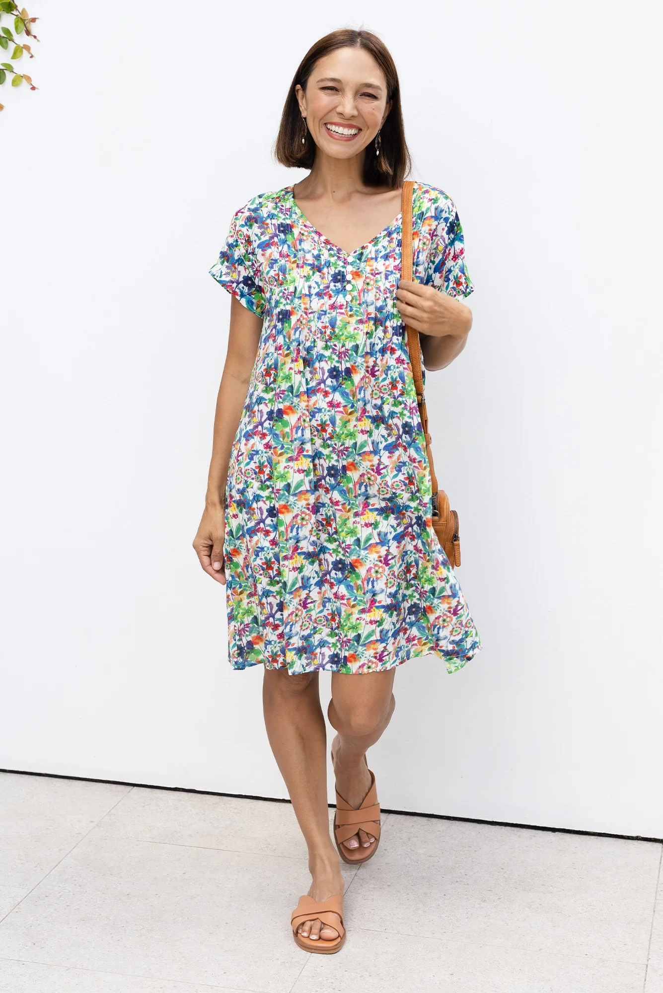 Barry Green Floral Cotton Button Dress
