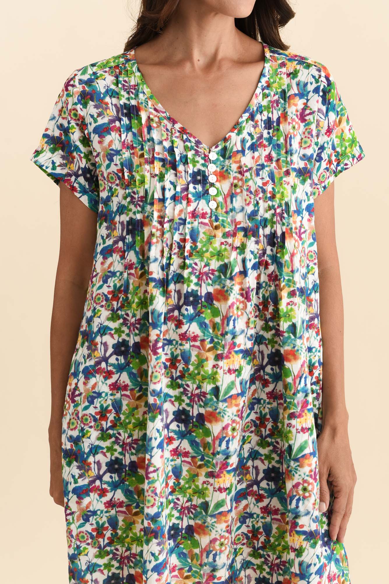 Barry Green Floral Cotton Button Dress - Image 6