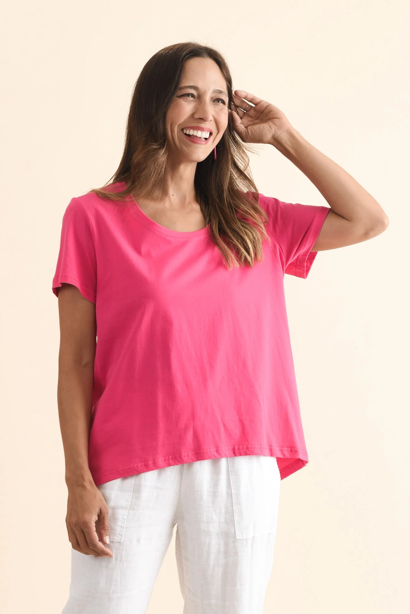 Beau Hot Pink Cotton Tee