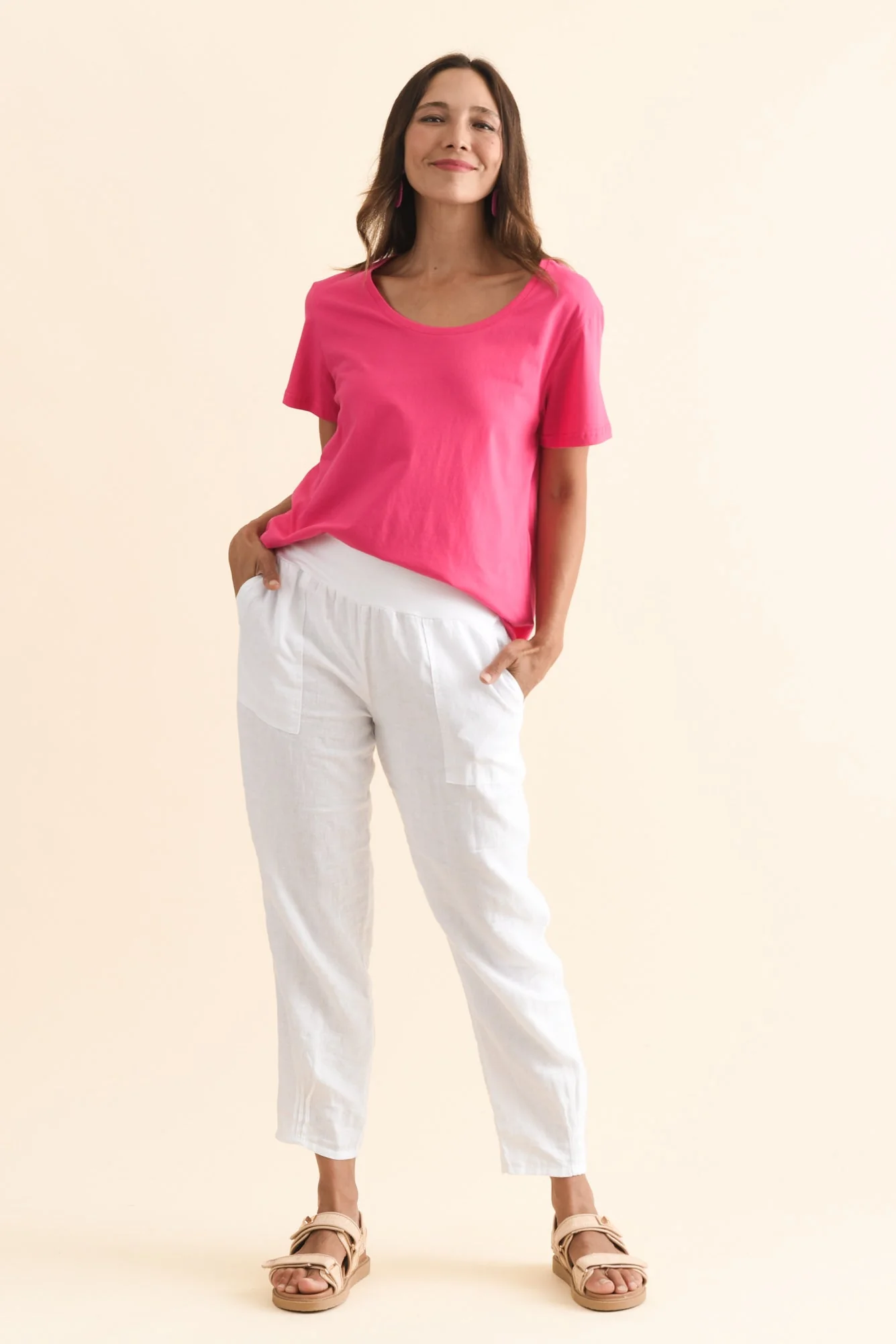 Beau Hot Pink Cotton Tee - Image 6