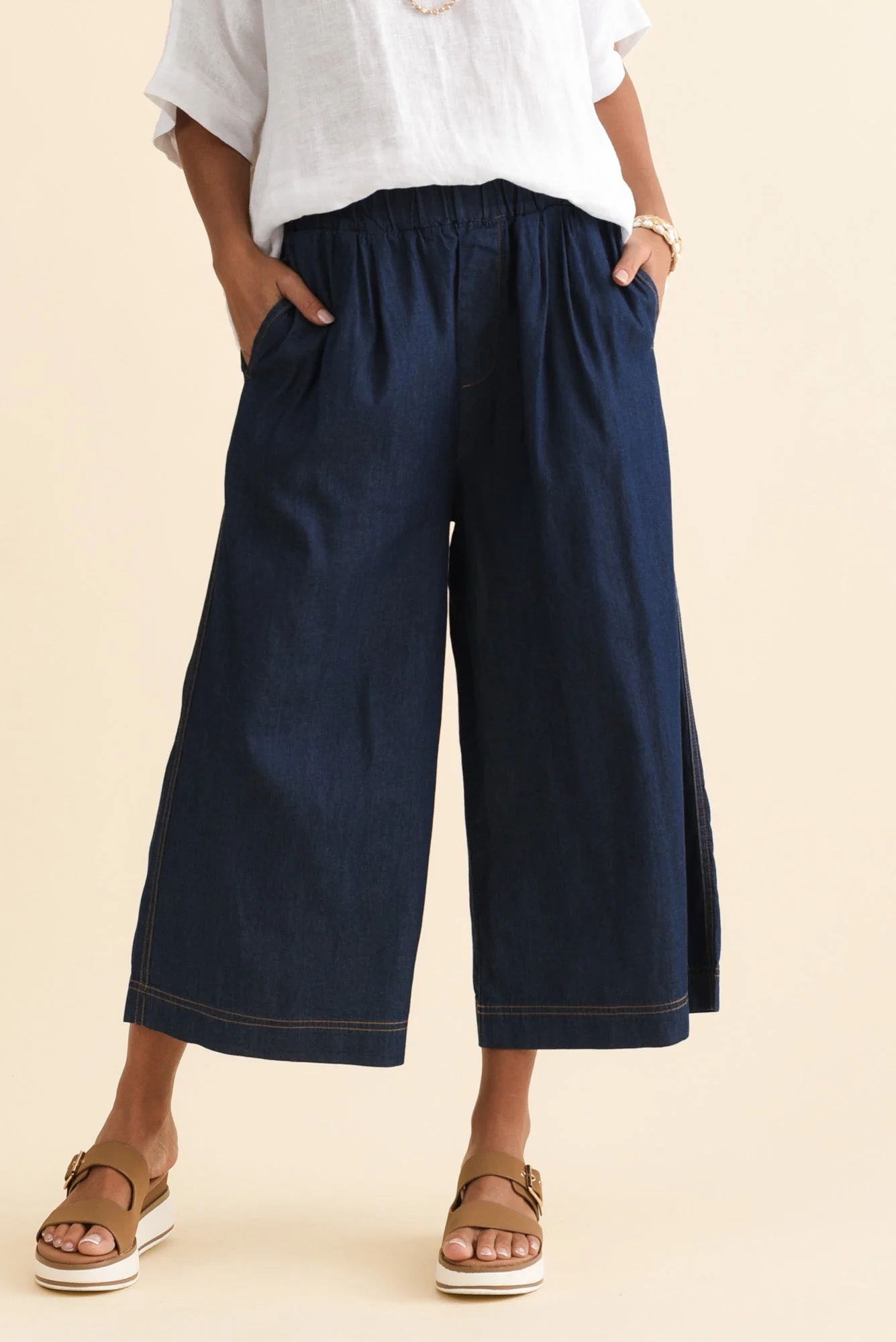Becca Dark Blue Wide Leg Pants