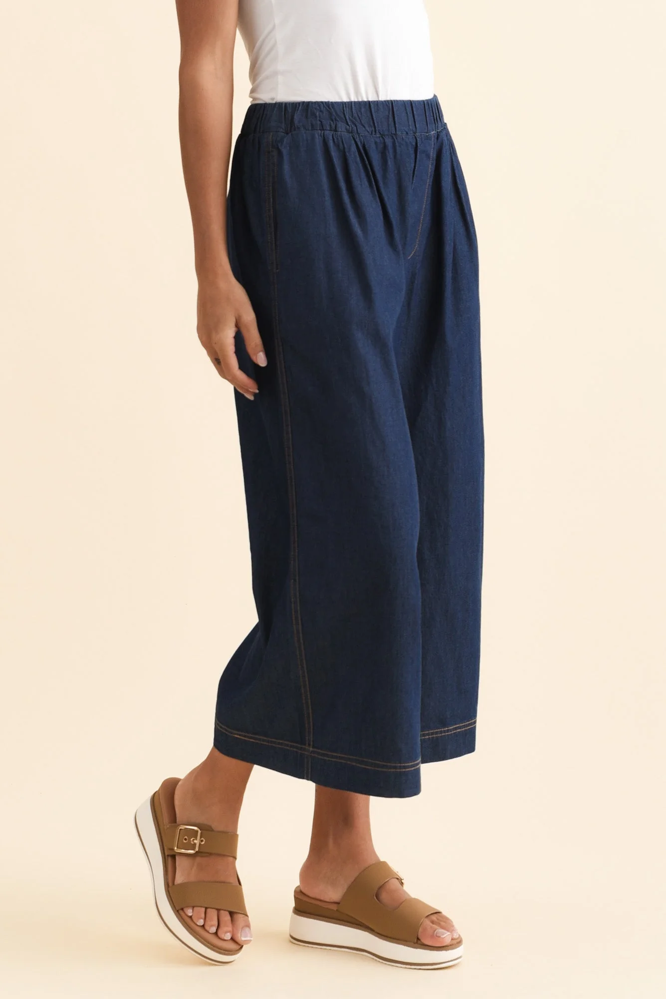 Becca Dark Blue Wide Leg Pants - Image 3