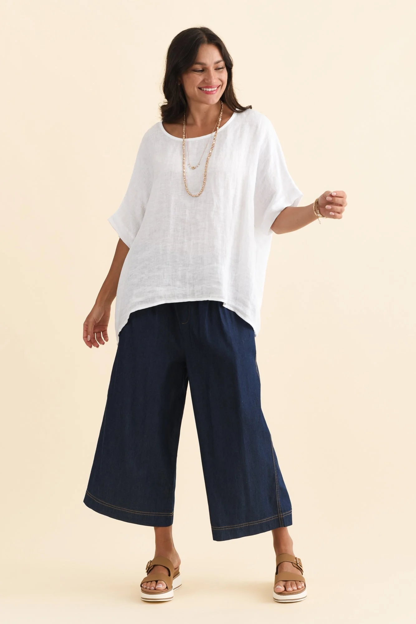 Becca Dark Blue Wide Leg Pants - Image 6