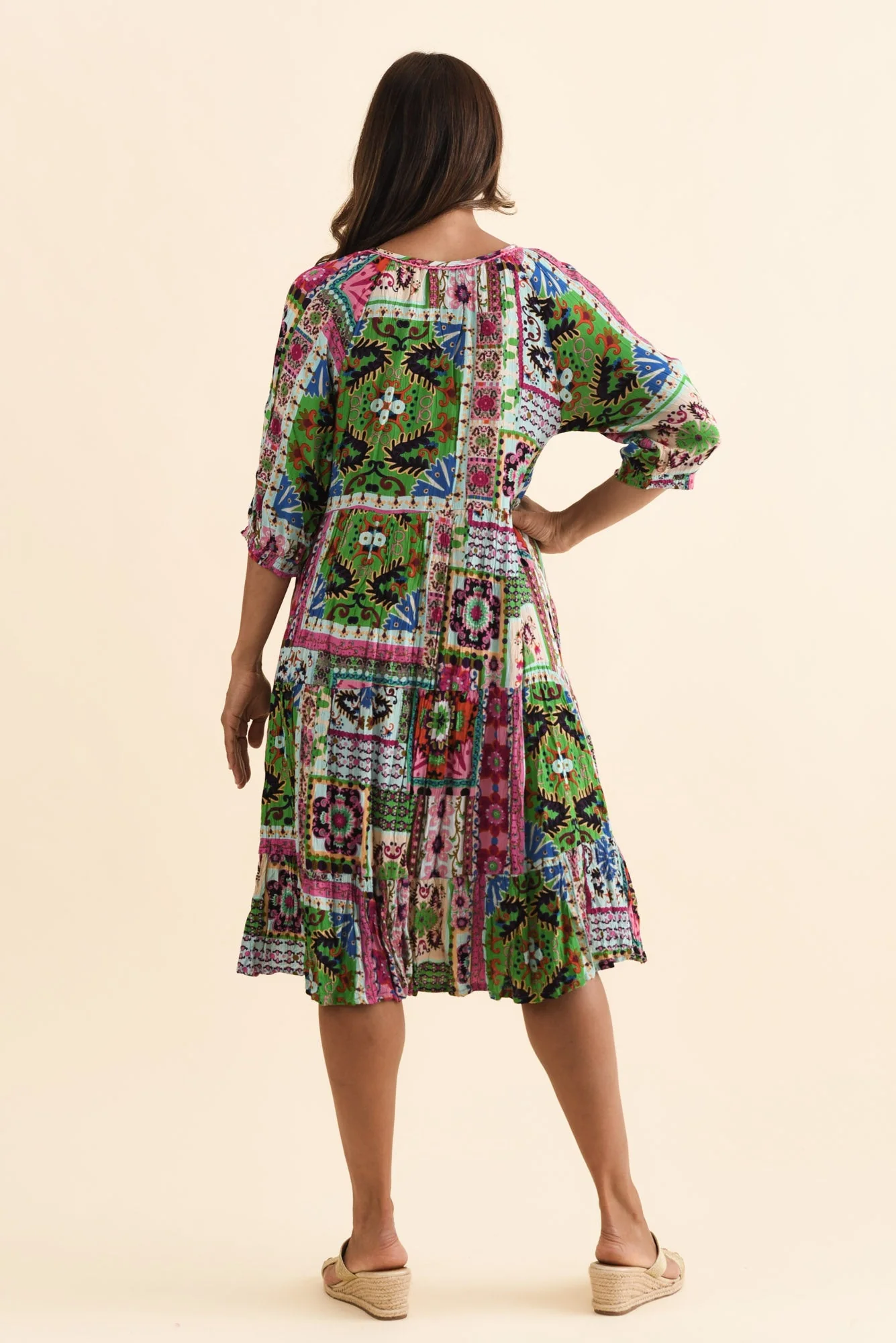 Belmira Green Abstract Pocket Dress - Image 4