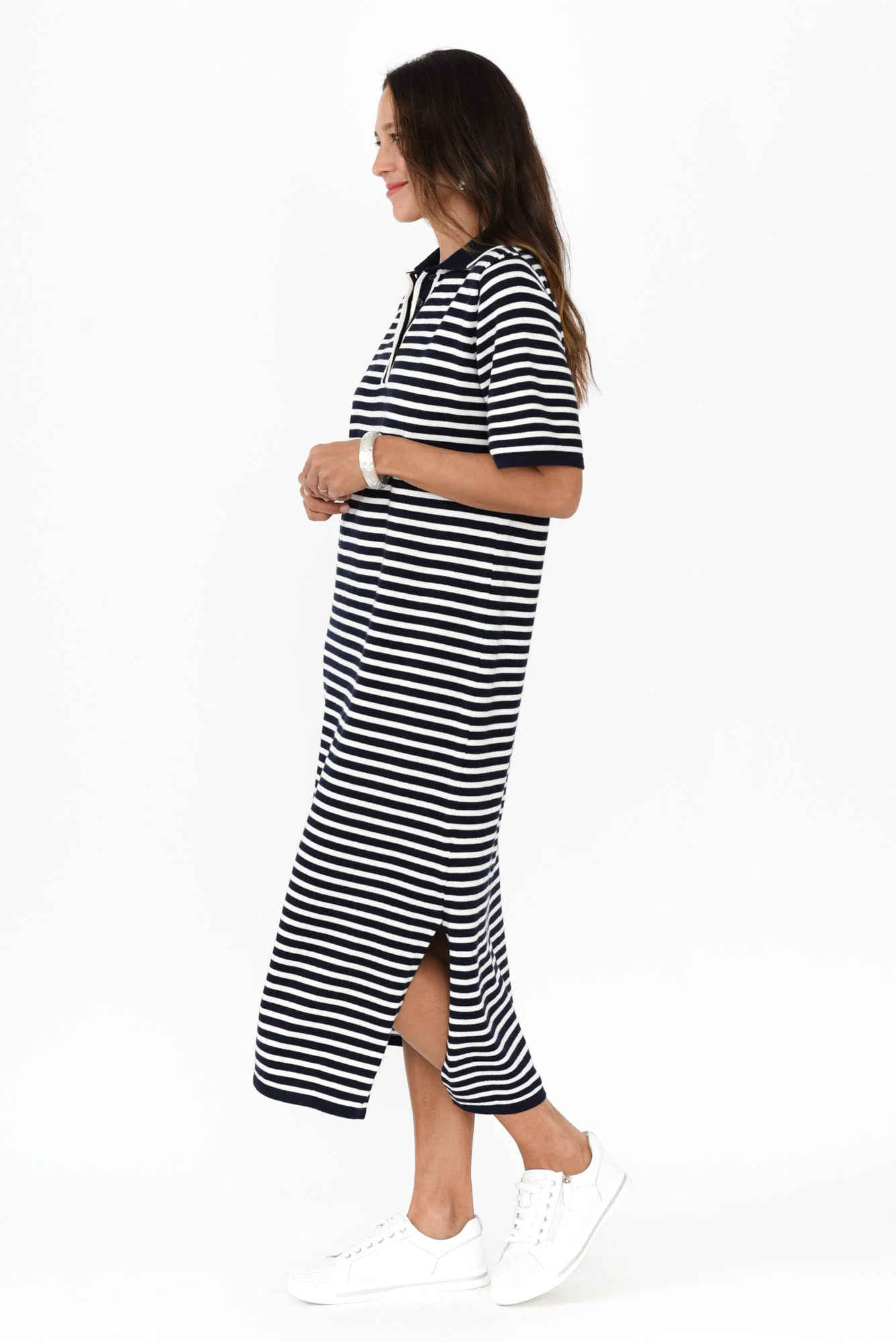 Benji Navy Stripe Cotton Tee Dress - Image 4