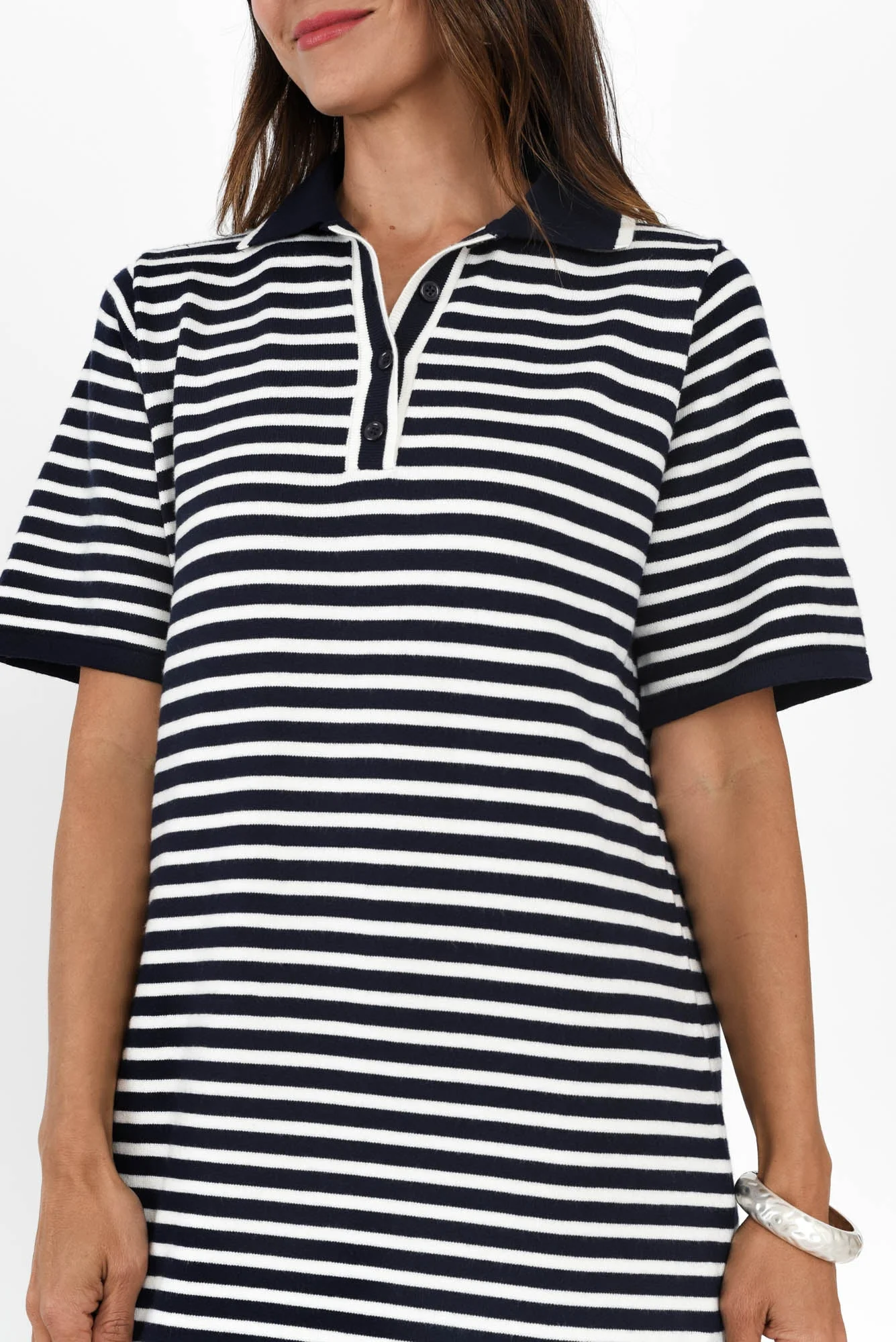Benji Navy Stripe Cotton Tee Dress - Image 6