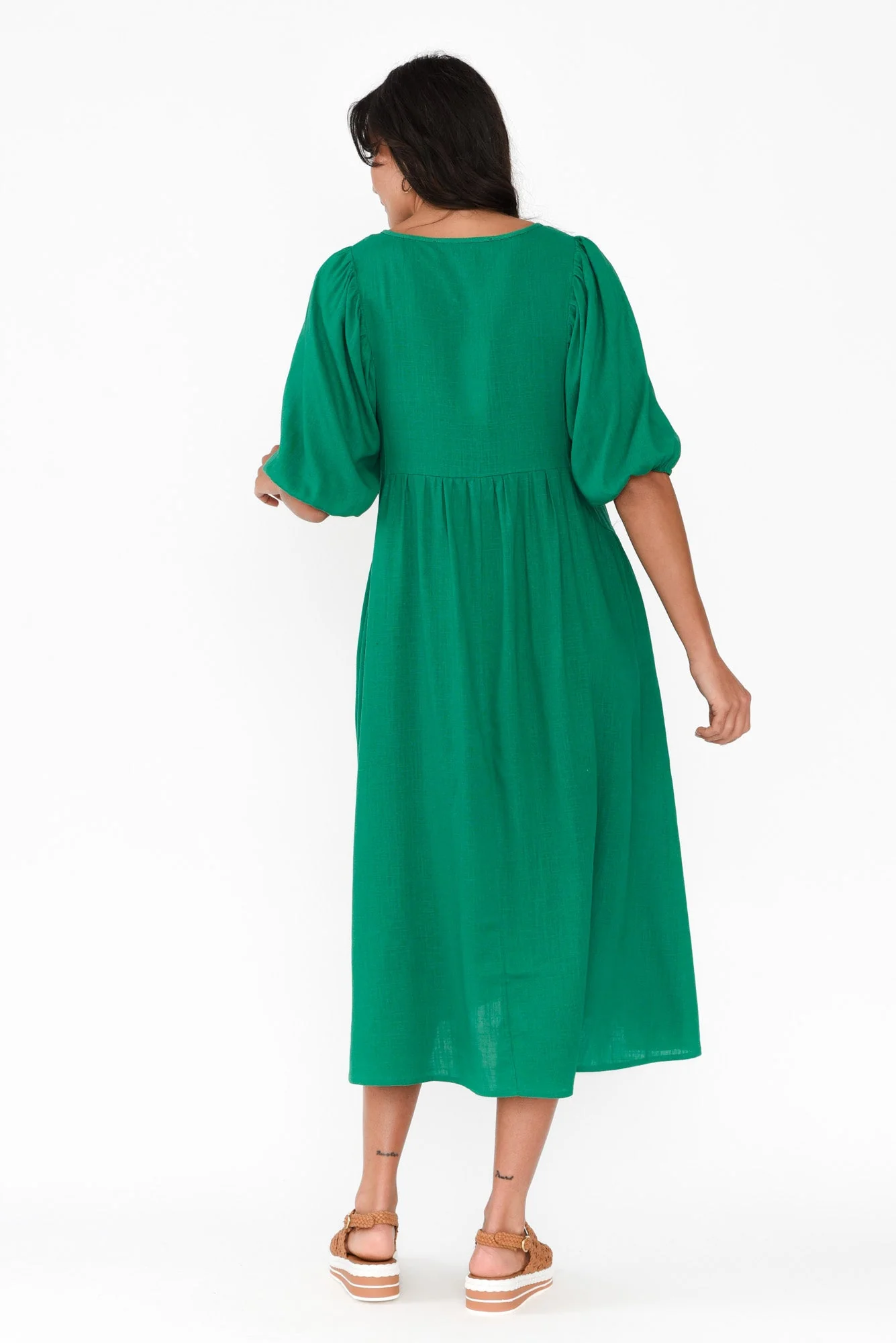 Bethany Green Pocket Midi Dress - Image 4