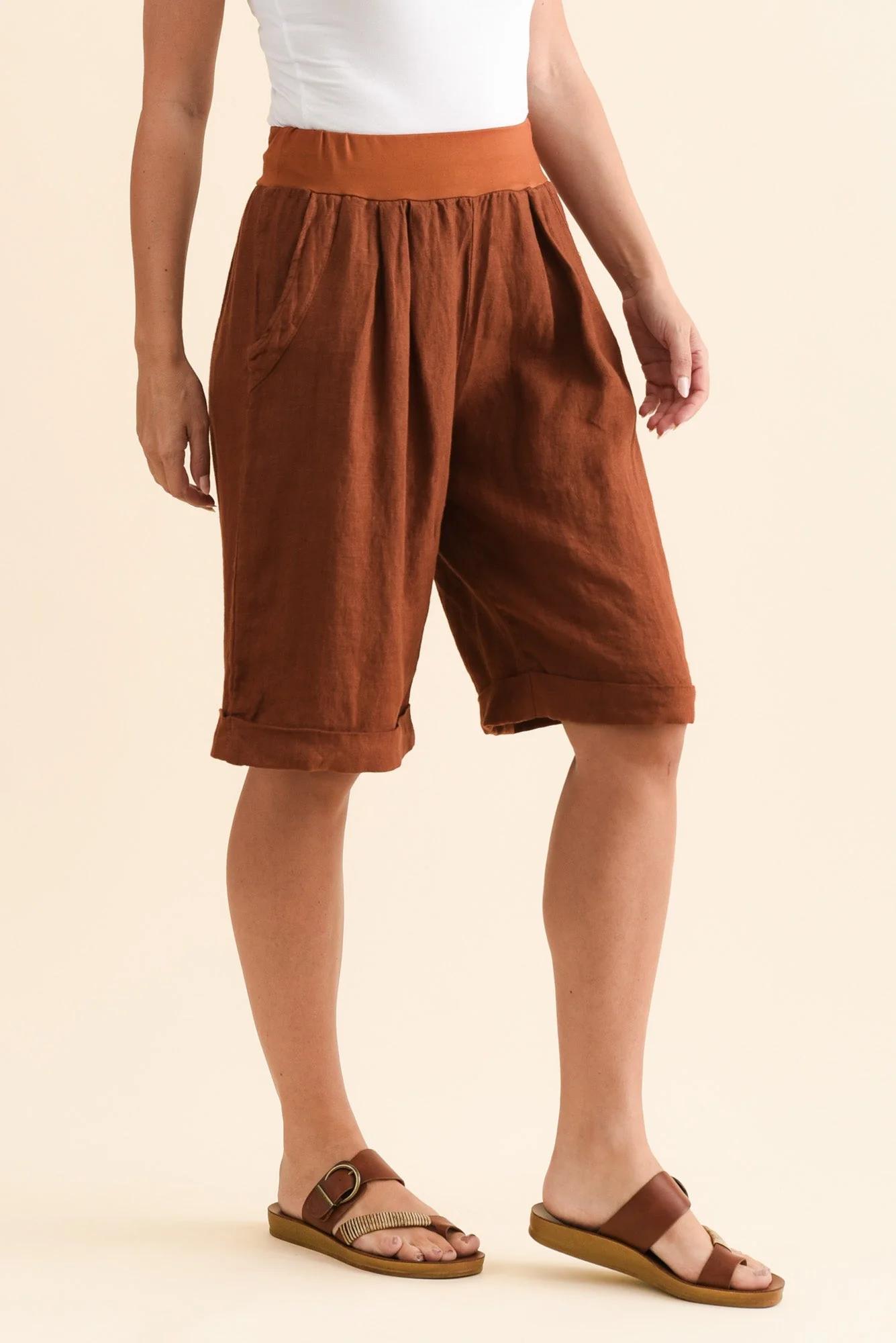 Betsy Rust Linen Pocket Shorts - Image 3