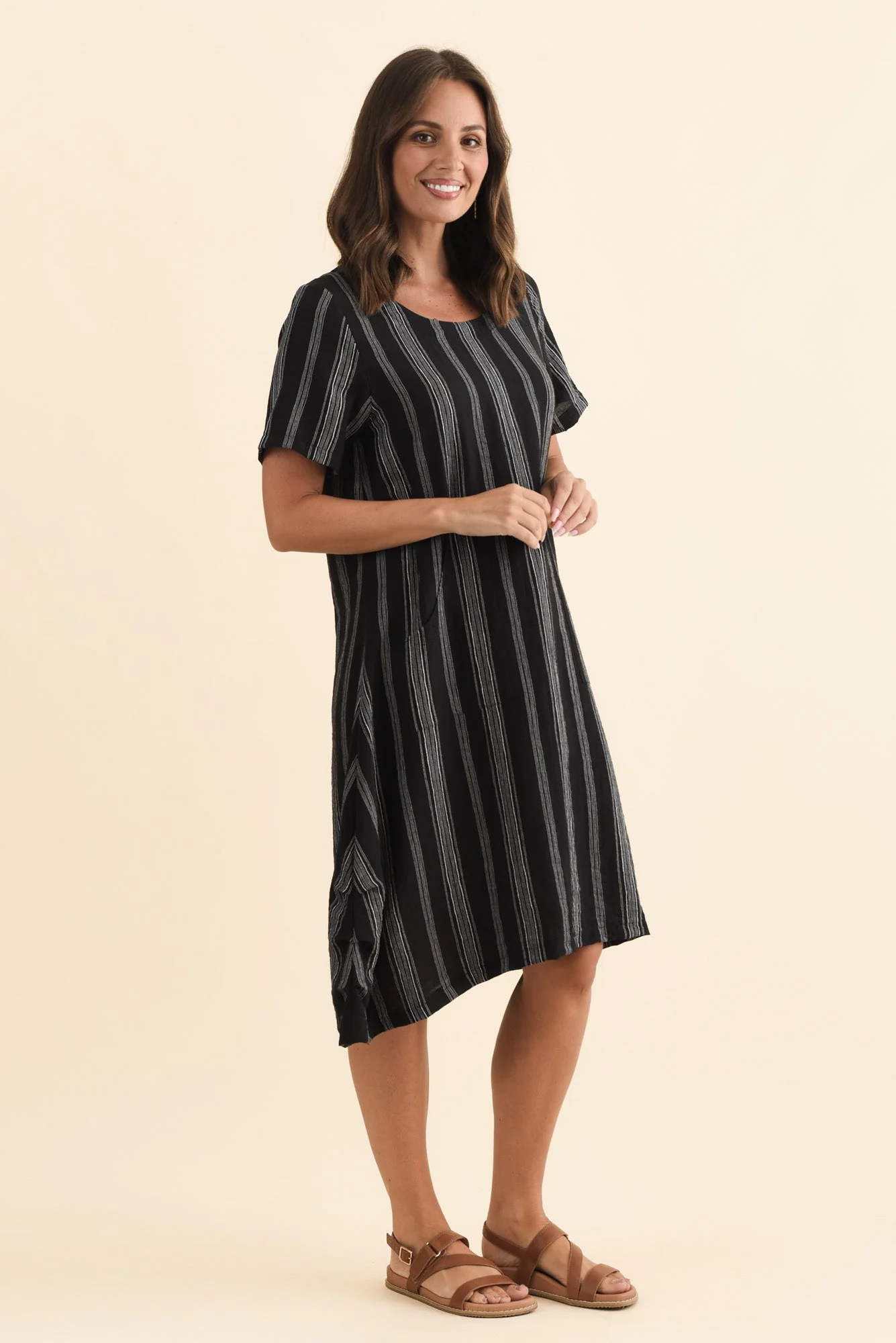 Bexley Black Stripe Pocket Dress - Image 3