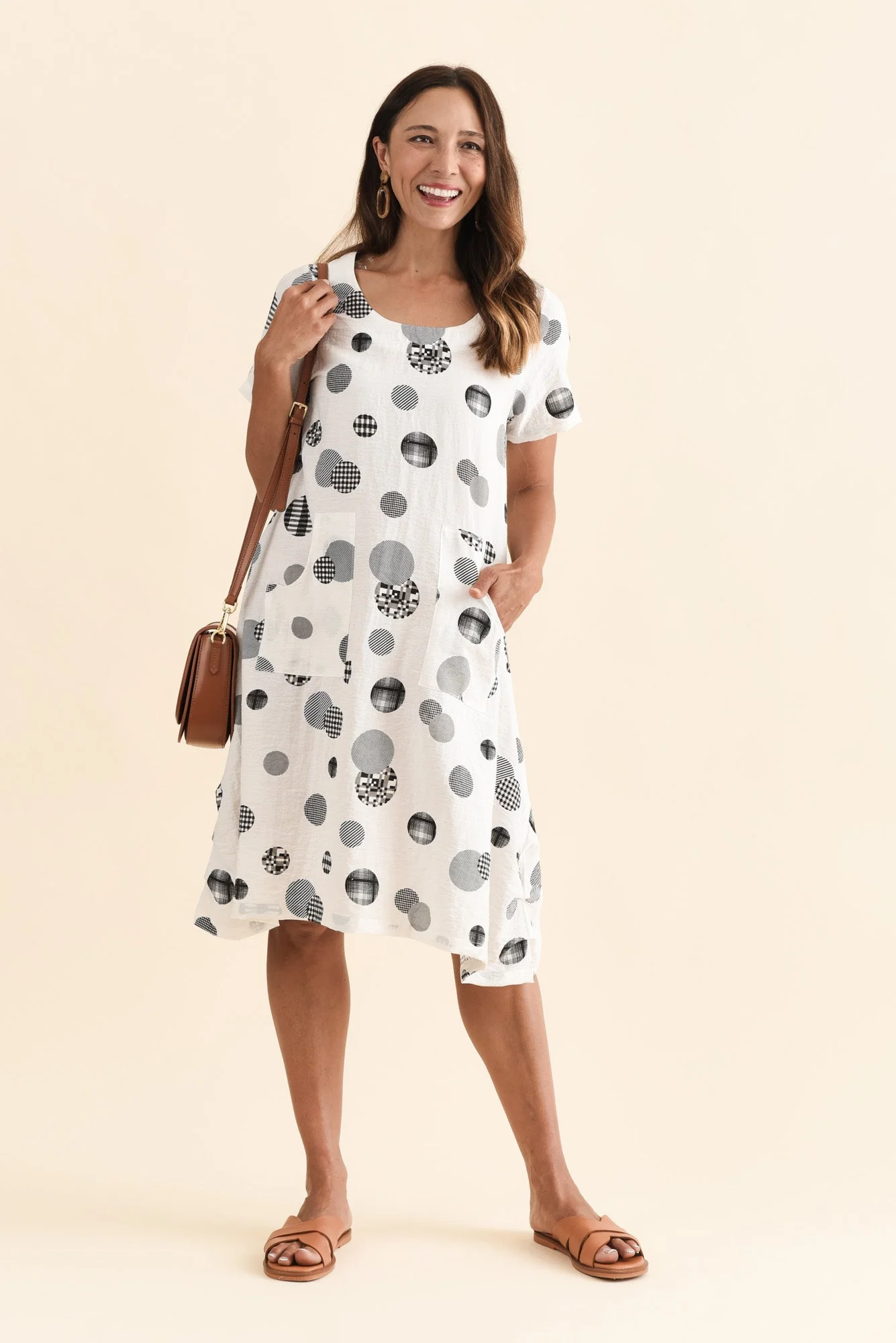 Bexley White Spot Pocket Dress