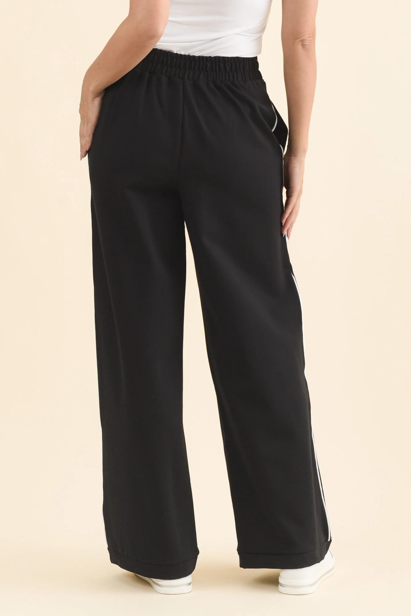 Bien Black Contrast Ponte Jogger Pants - Image 4