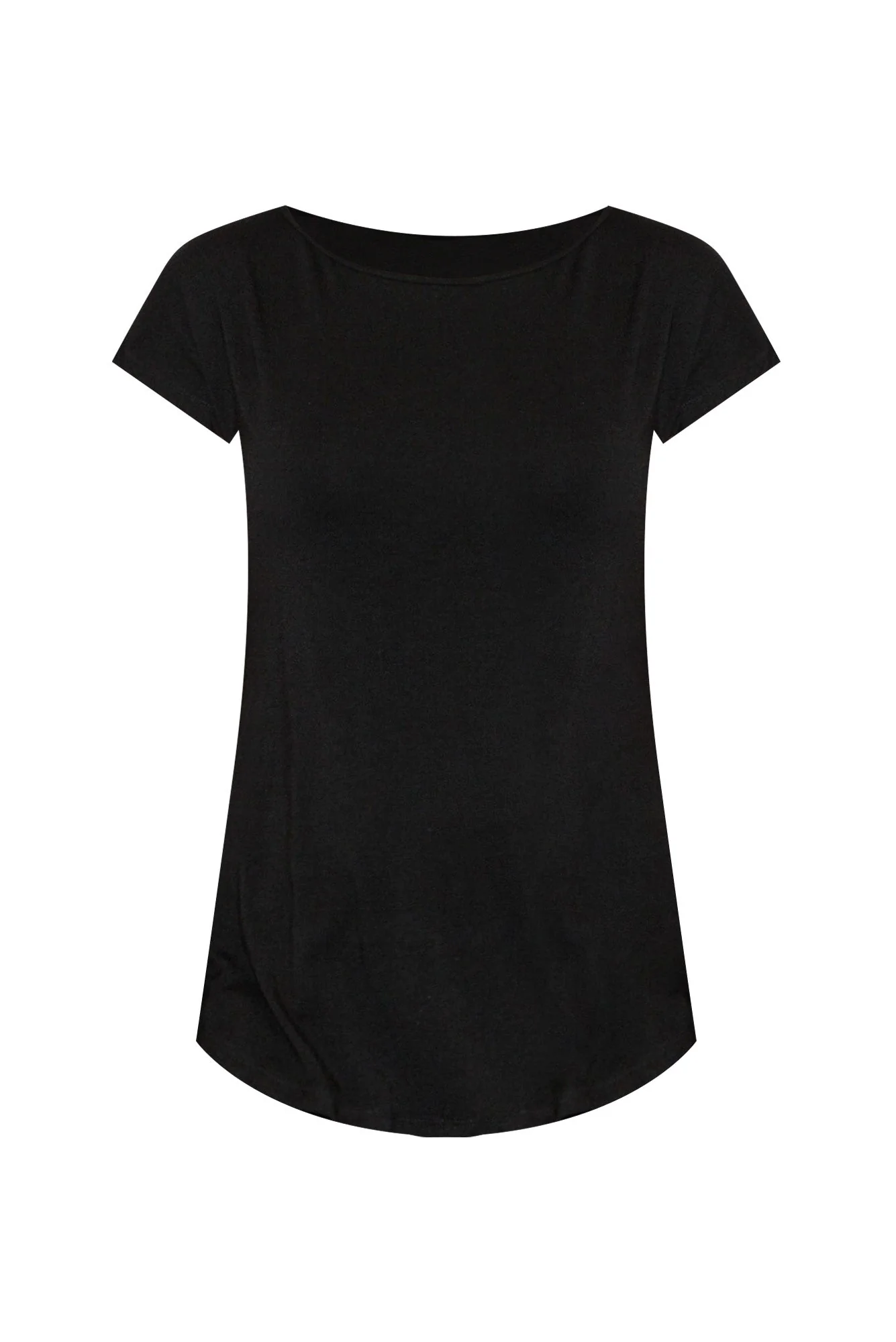 Pia Black Bamboo Boatneck Tee - Image 3
