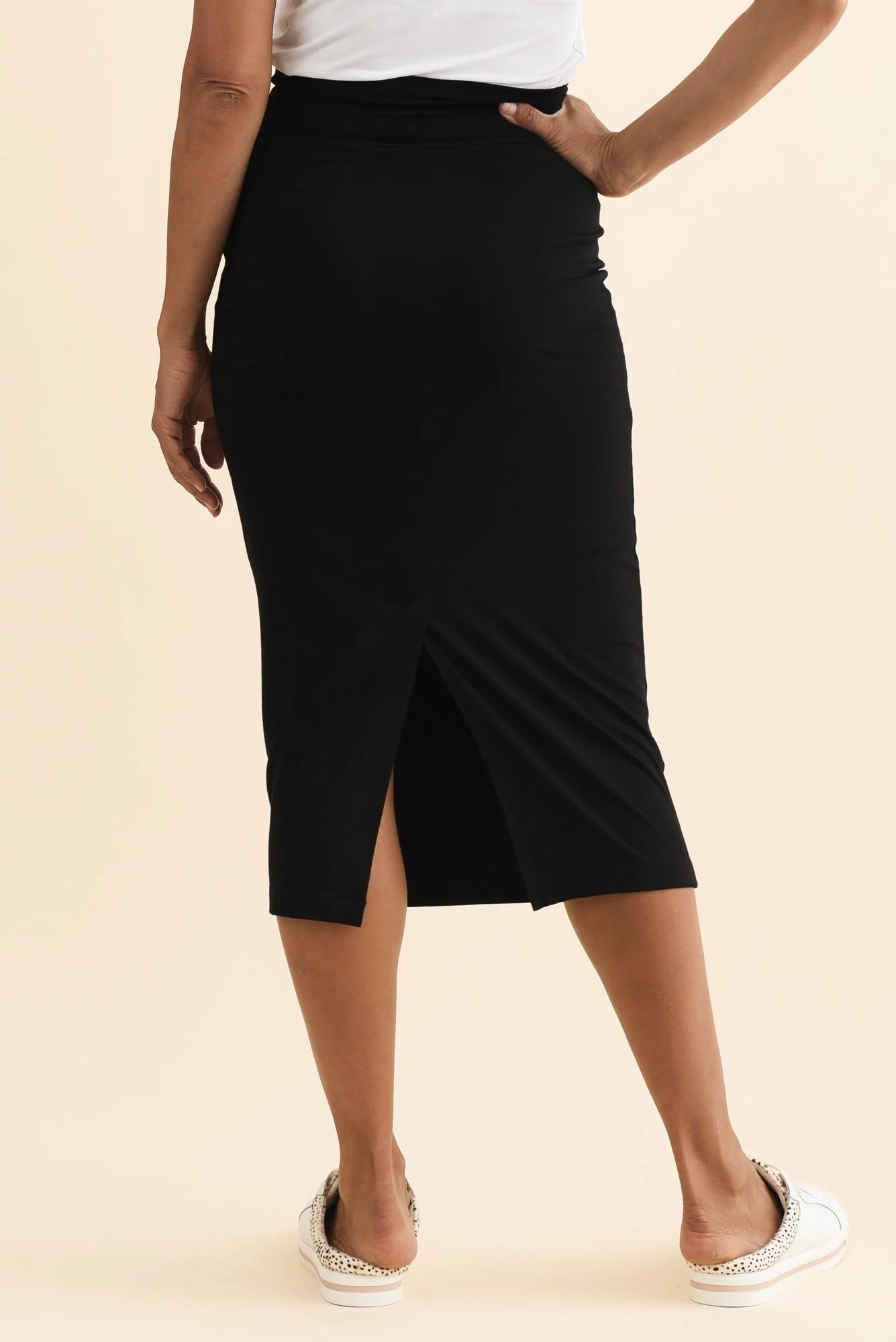 Black Bamboo Maxi Tube Skirt - Image 4
