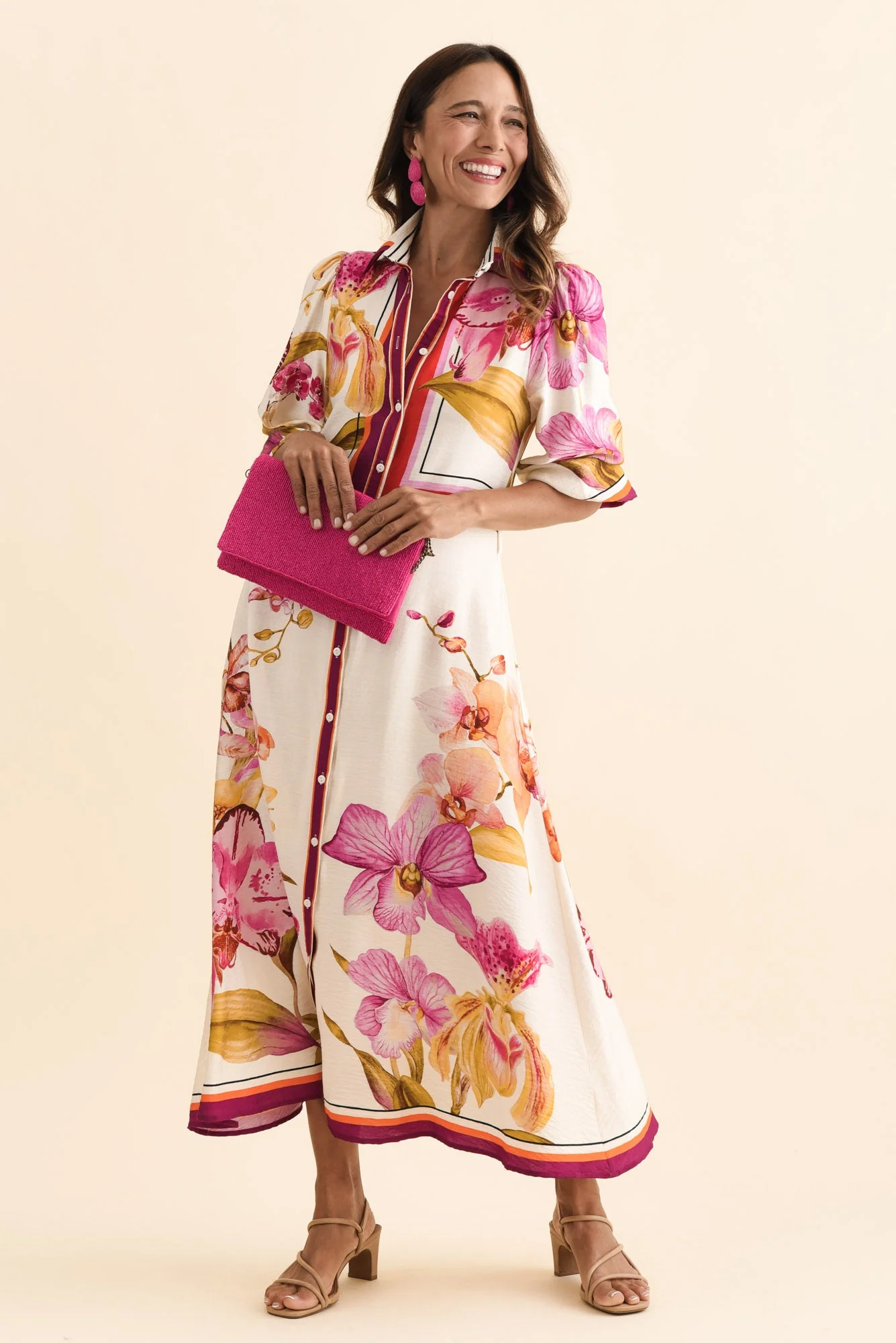 Blythe Cream Floral Shirt Dress - Image 2