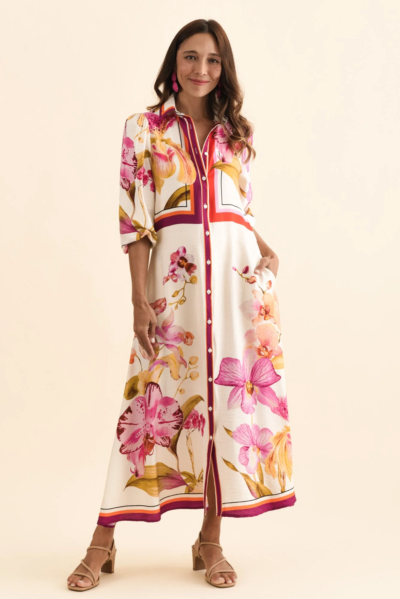 Blythe Cream Floral Shirt Dress - Image 7