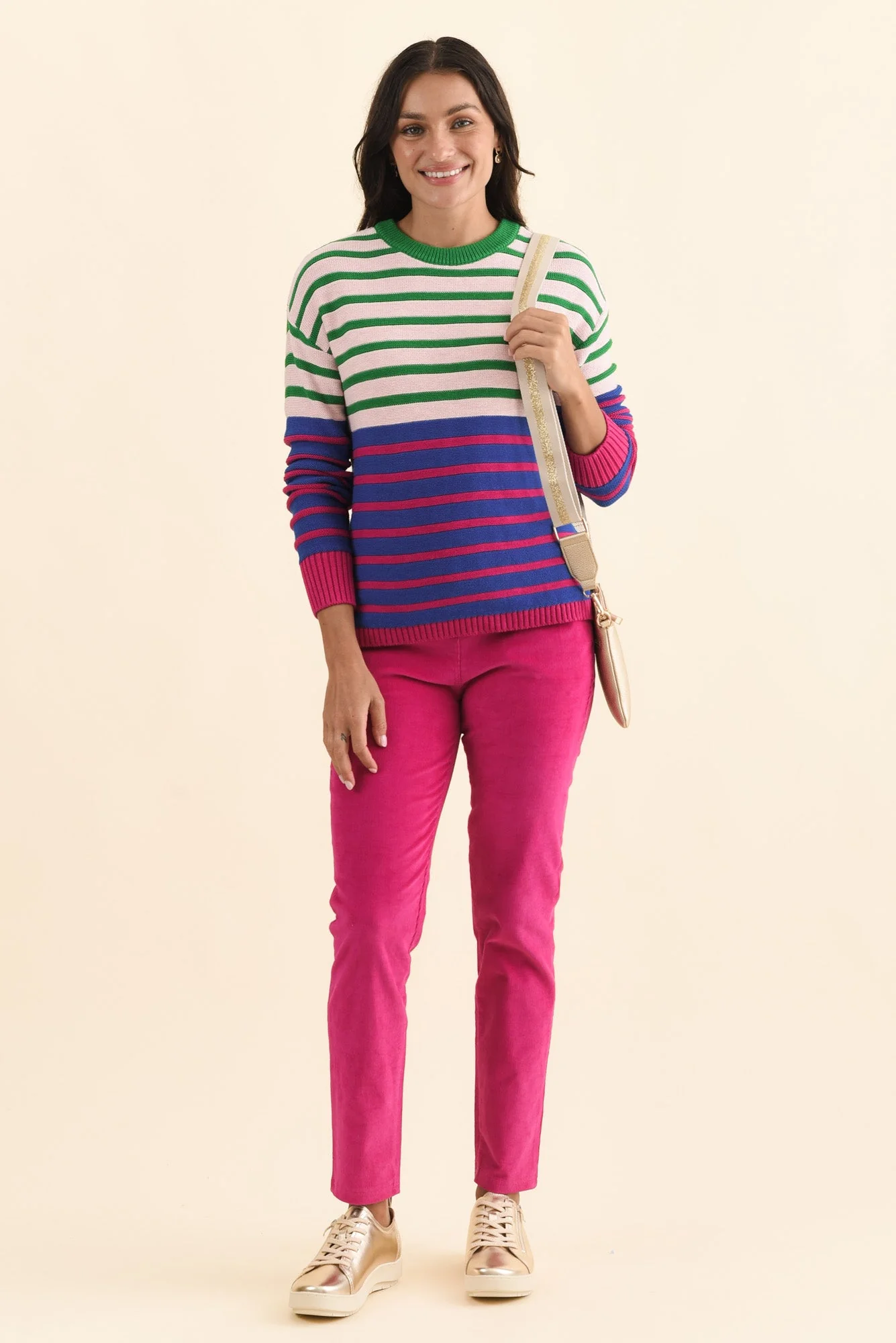 Bonaire Blue Stripe Organic Cotton Knit Jumper - Image 2