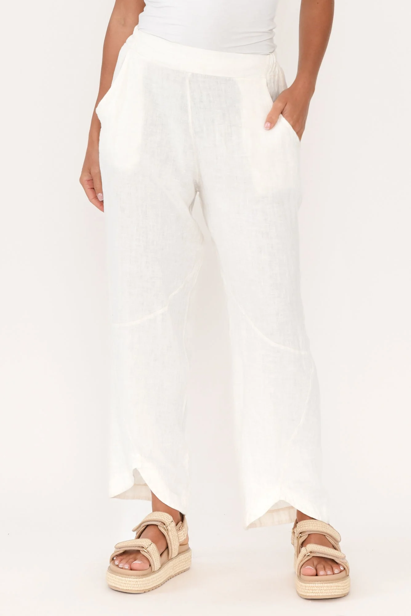 Boston Cream Linen Pocket Pants