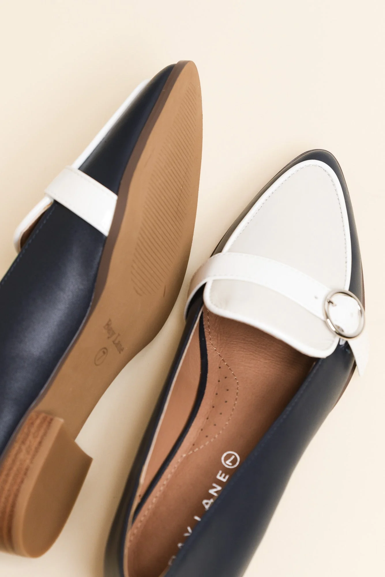 Boston Navy Contrast Leather Loafer - Image 3