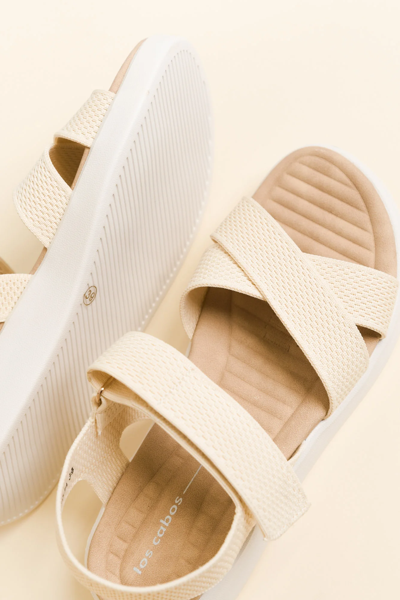 Brasilia Cream Knit Platform Sandal - Image 3
