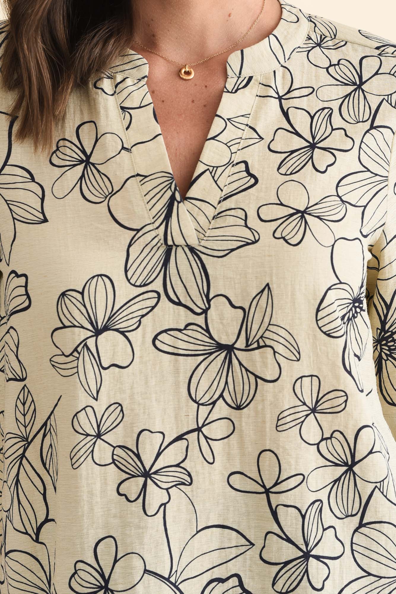 Breigh Sage Flower V Neck Top - Image 6