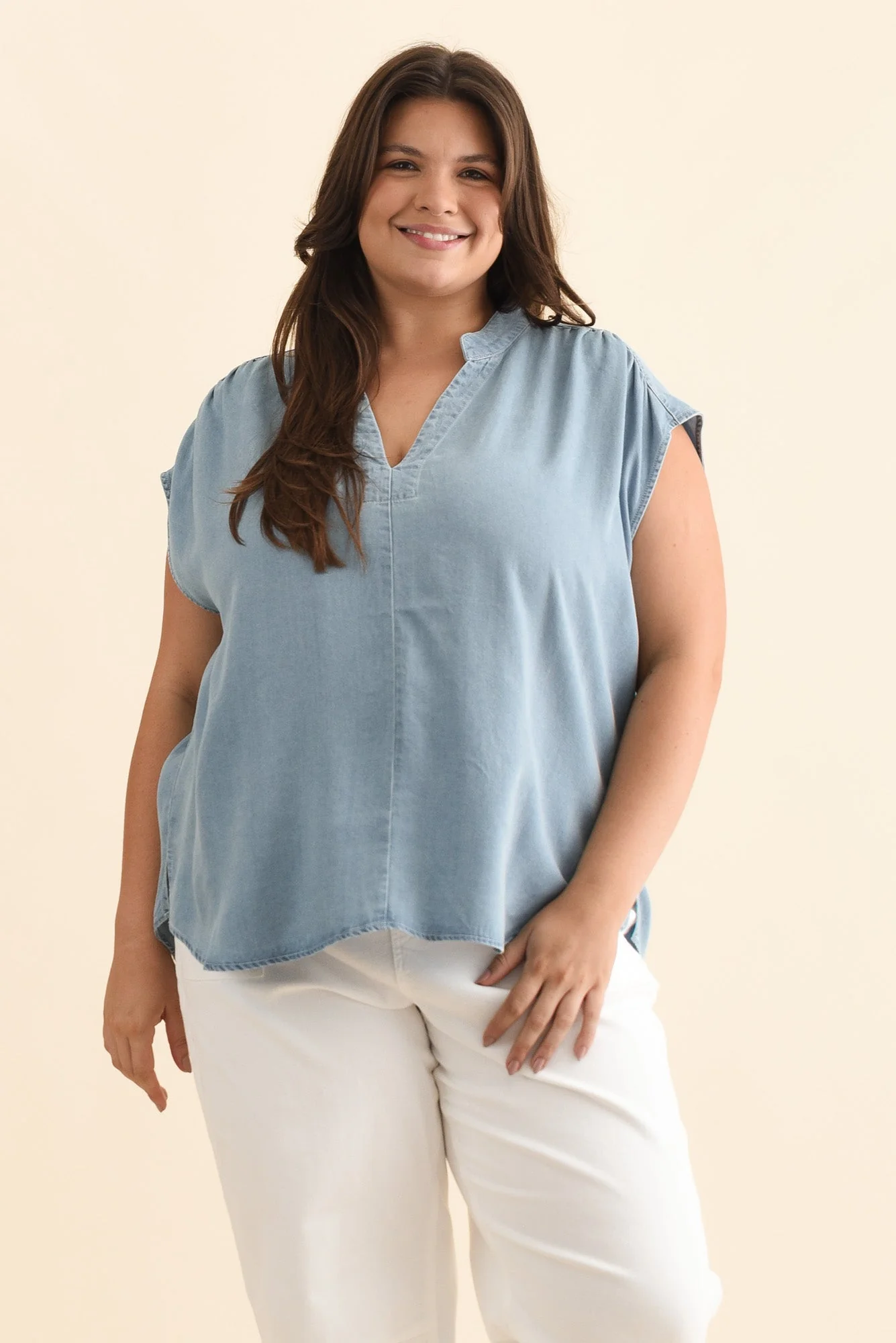 Burwood Light Blue Tencel Top - Image 7