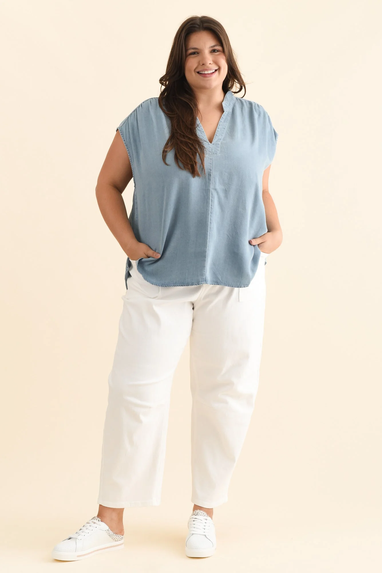 Burwood Light Blue Tencel Top - Image 8