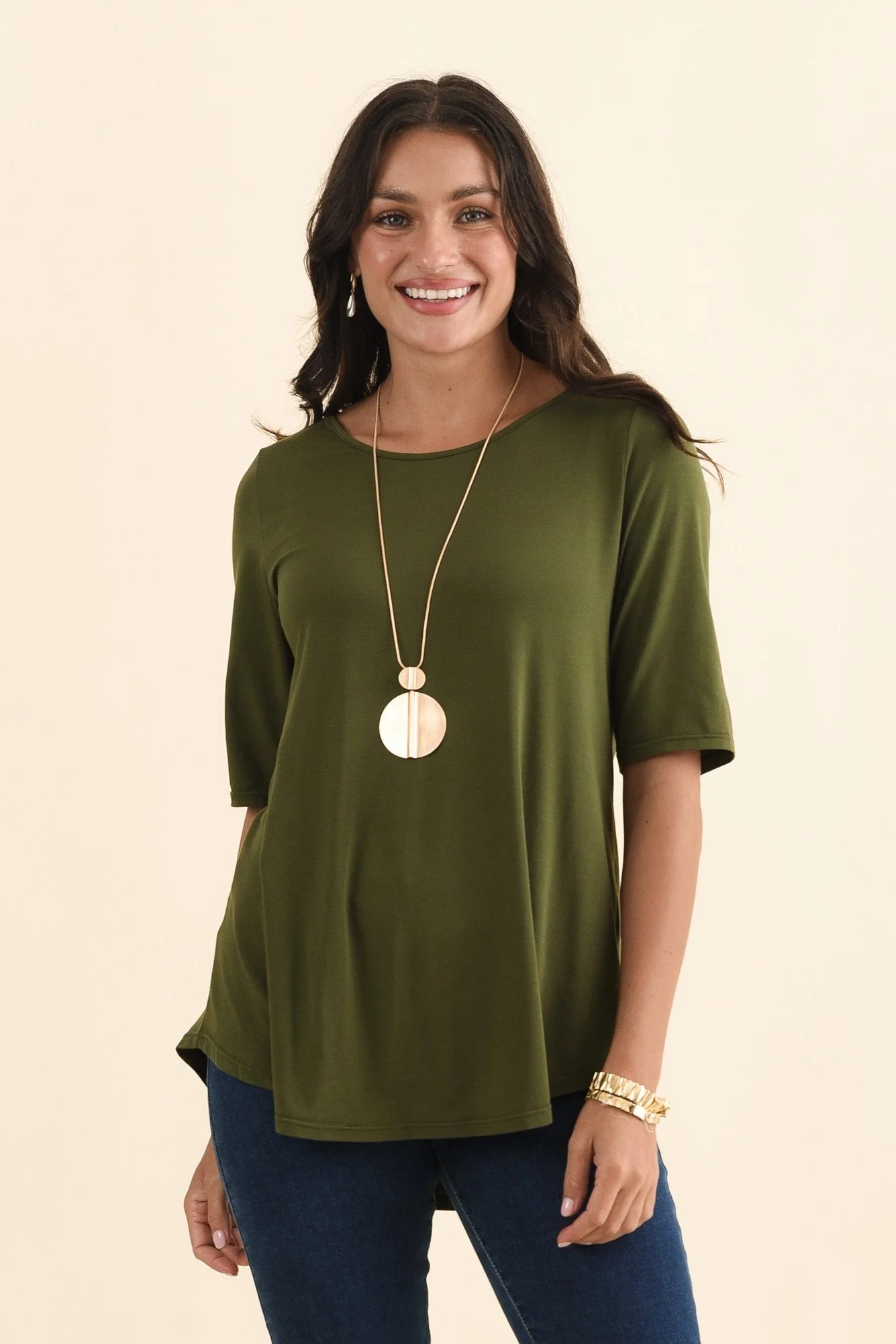 Buttery Green Half Sleeve Top