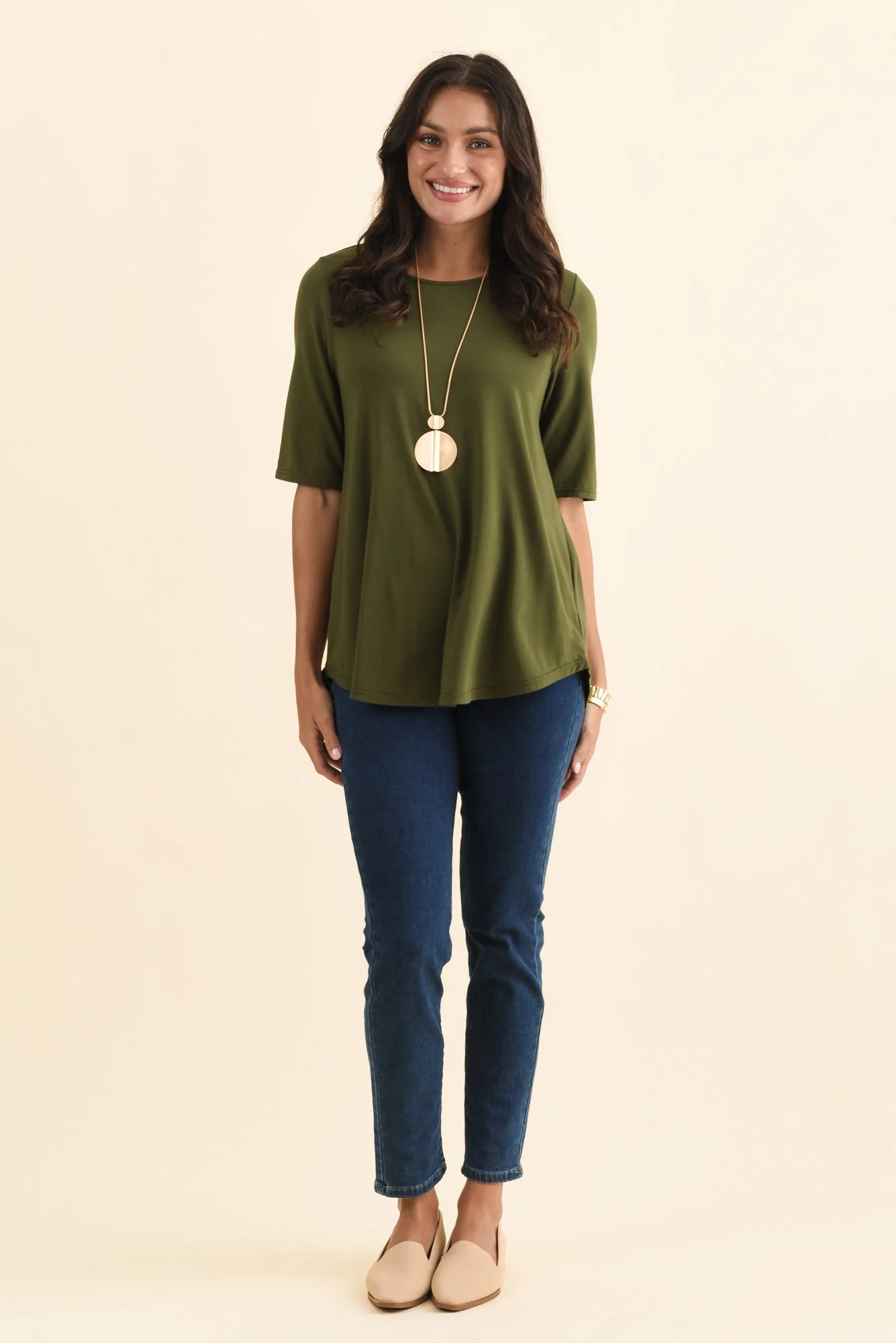 Buttery Green Half Sleeve Top - Image 2