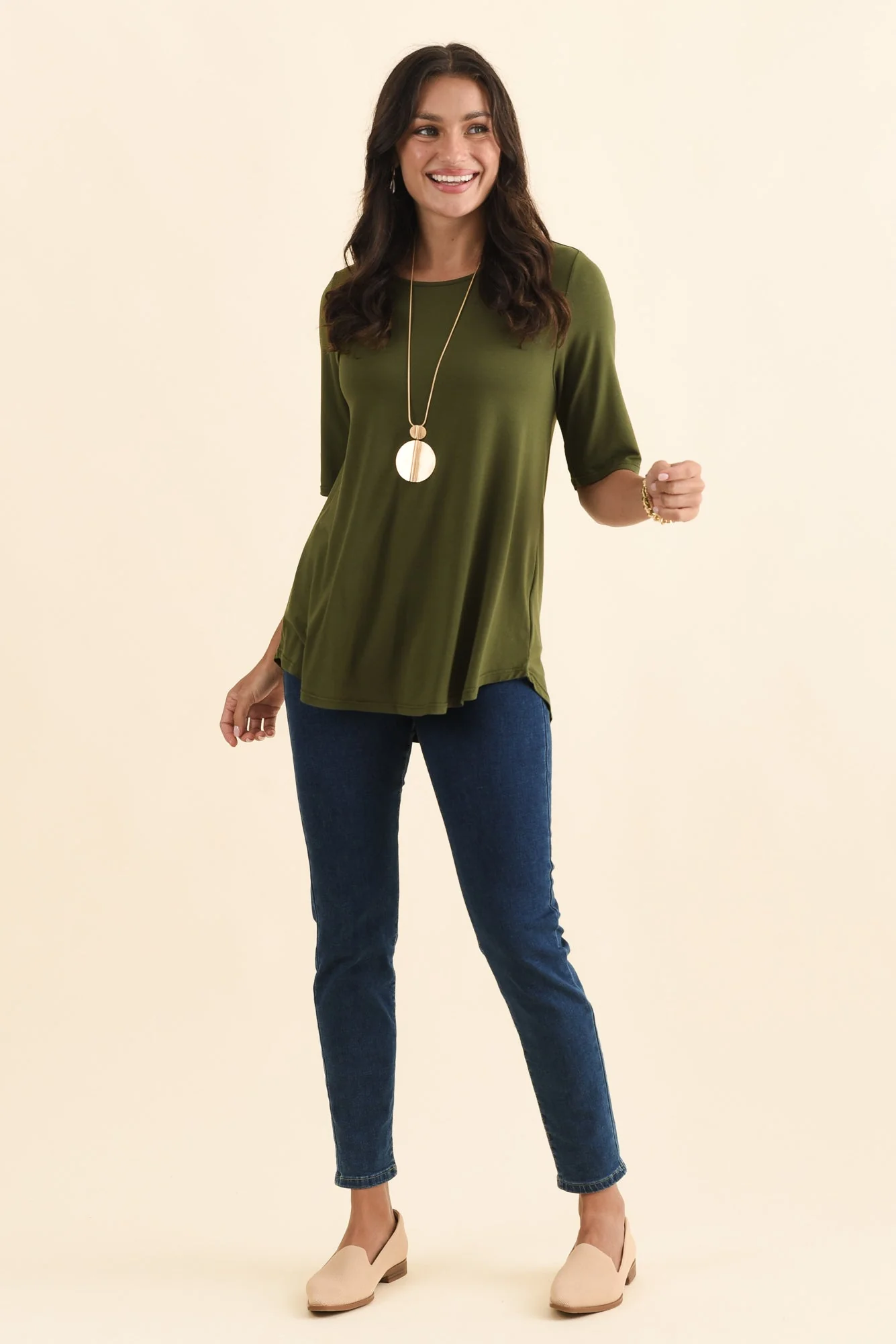 Buttery Green Half Sleeve Top - Image 6