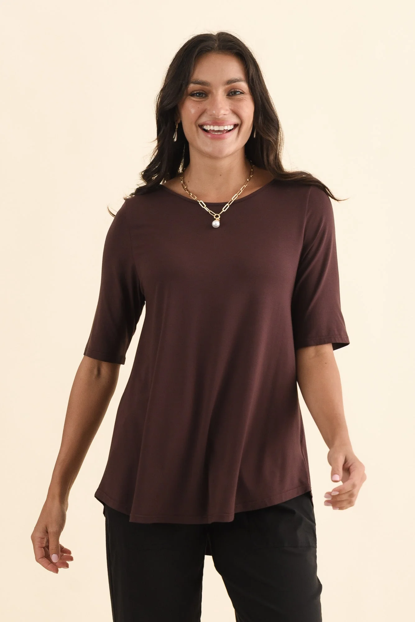 Buttery Wine Half Sleeve Top