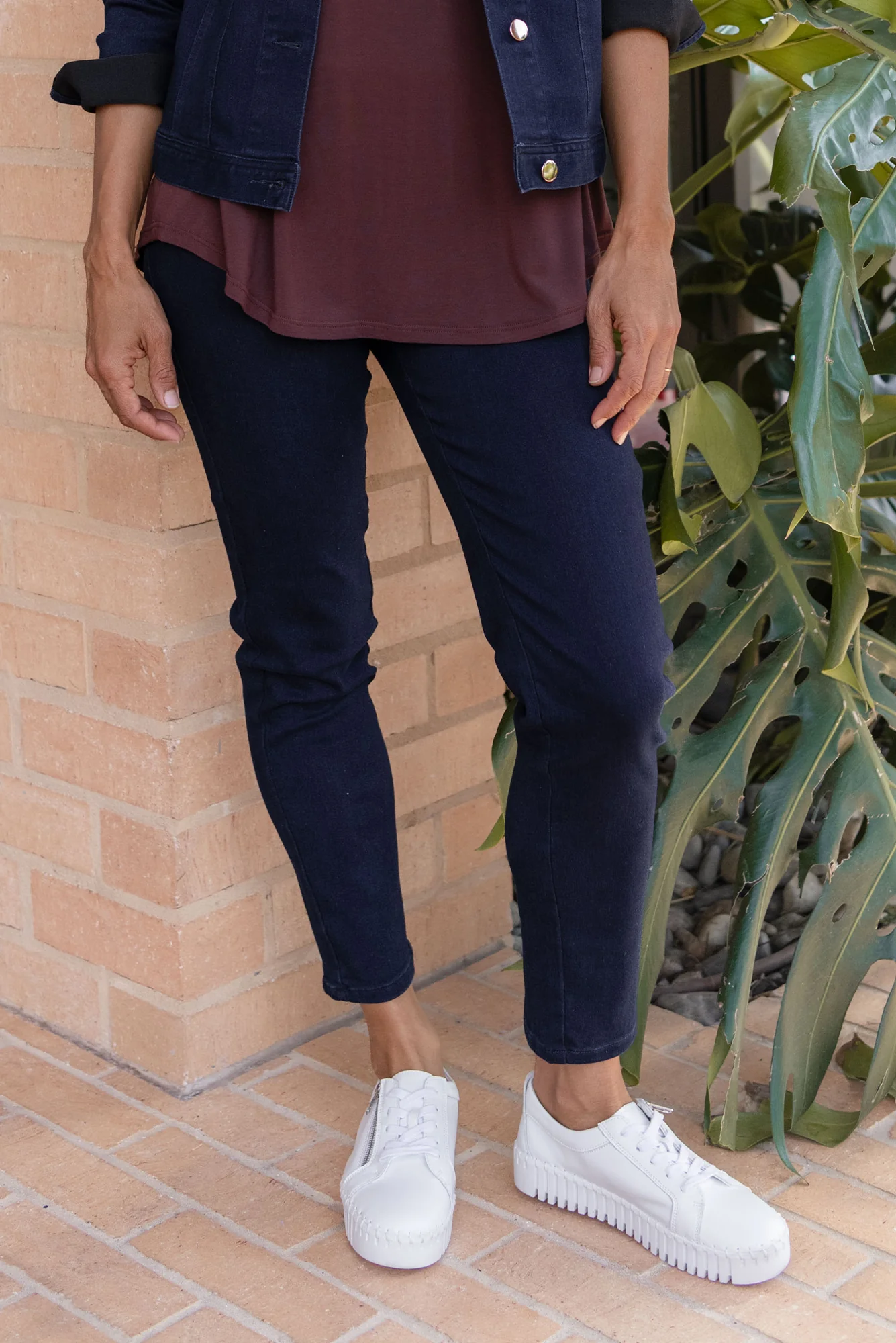 Callie Navy Cotton 7/8 Stretch Pants