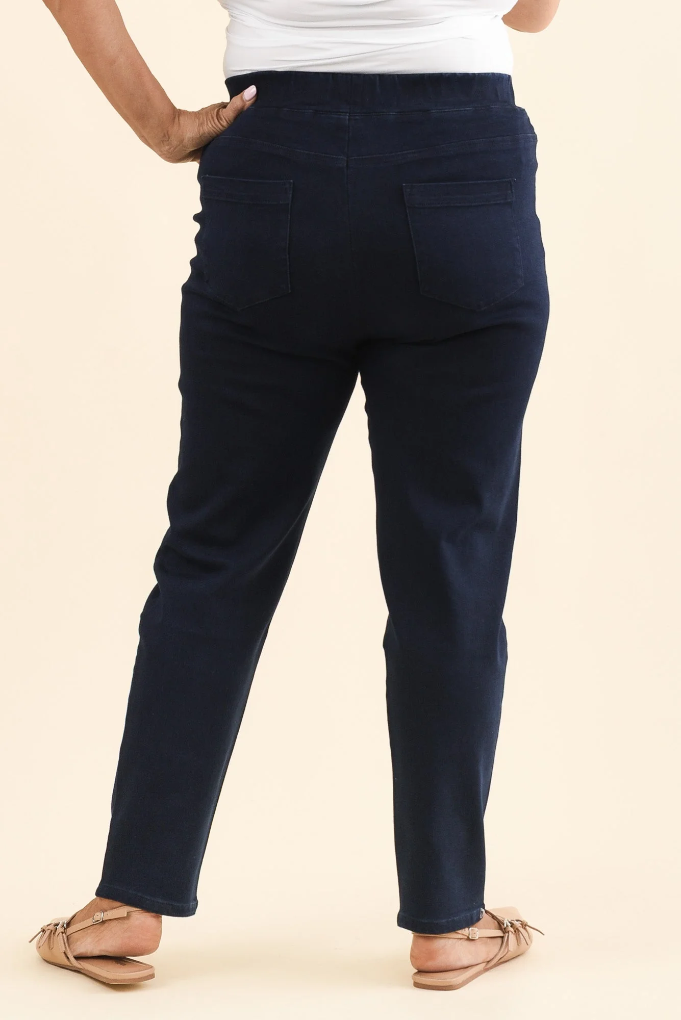 Callie Navy Cotton 7/8 Stretch Pants - Image 11