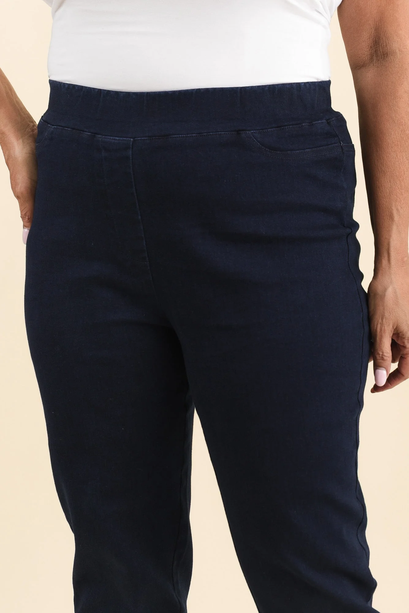 Callie Navy Cotton 7/8 Stretch Pants - Image 12