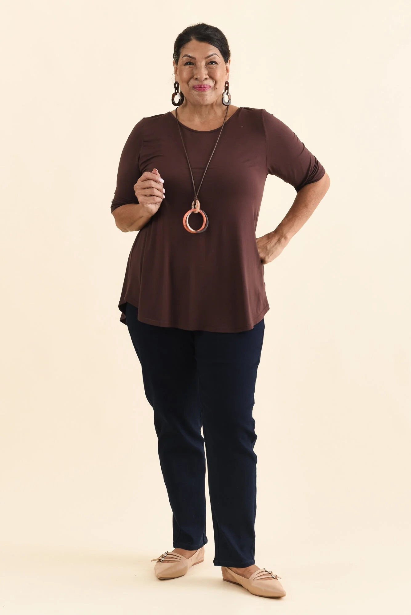 Callie Navy Cotton 7/8 Stretch Pants - Image 9