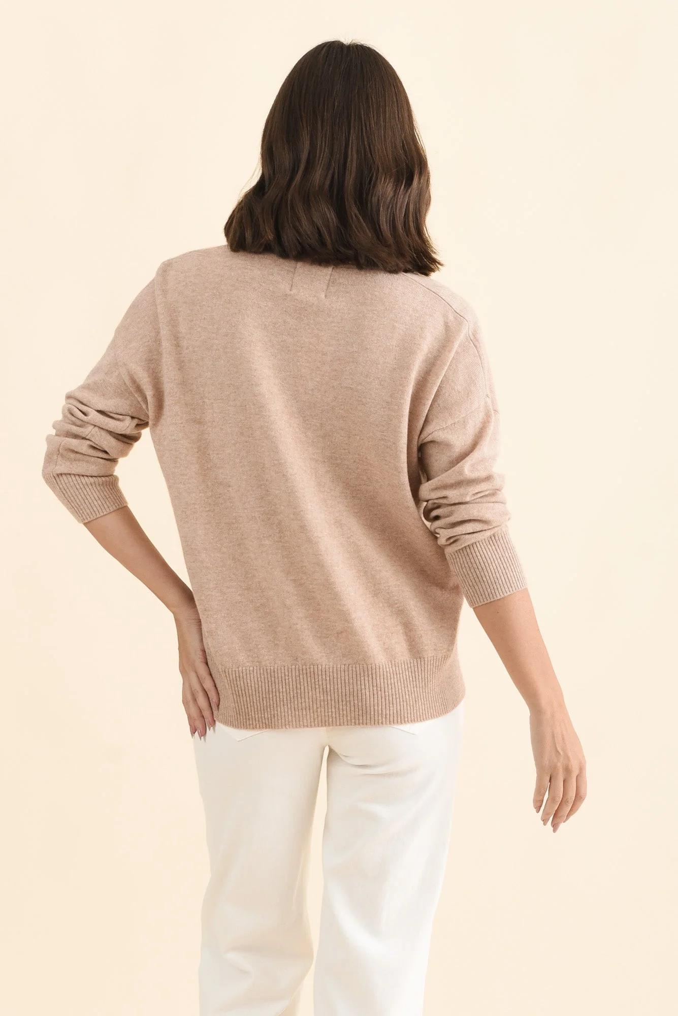 Camila Beige Wool Cashmere Jumper - Image 4
