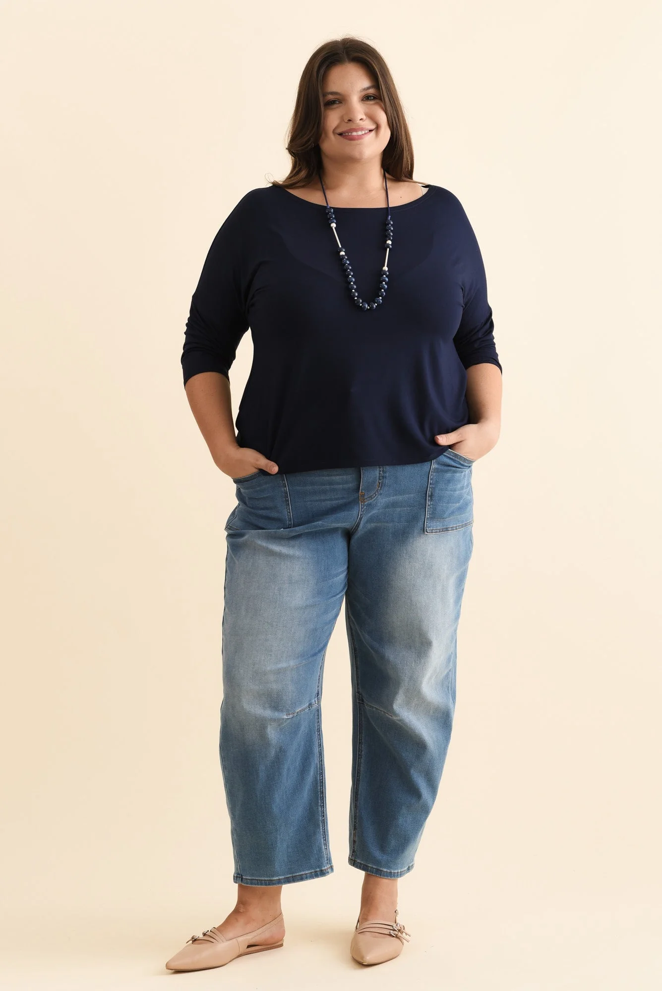 Camila Navy Bamboo Top - Image 10