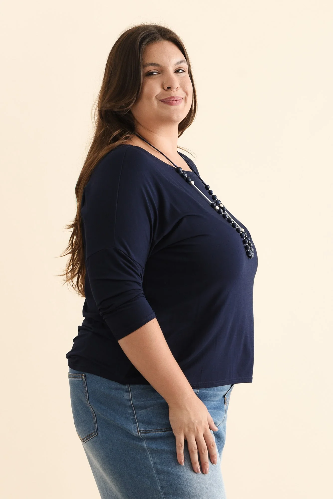 Camila Navy Bamboo Top - Image 11