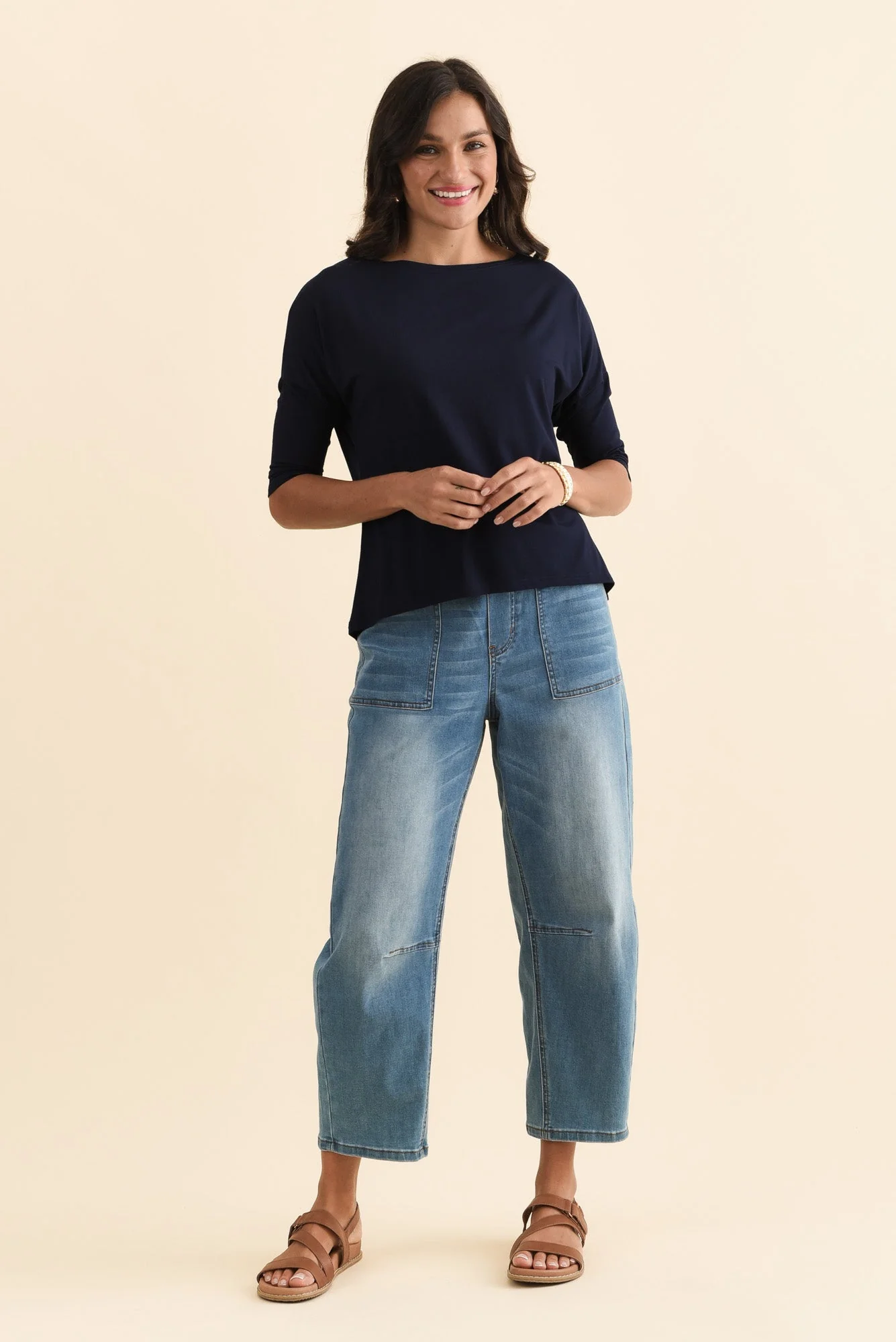 Camila Navy Bamboo Top - Image 8
