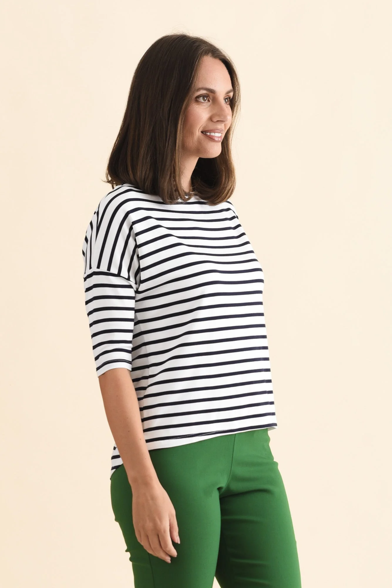Camila Navy Stripe Bamboo Top - Image 3