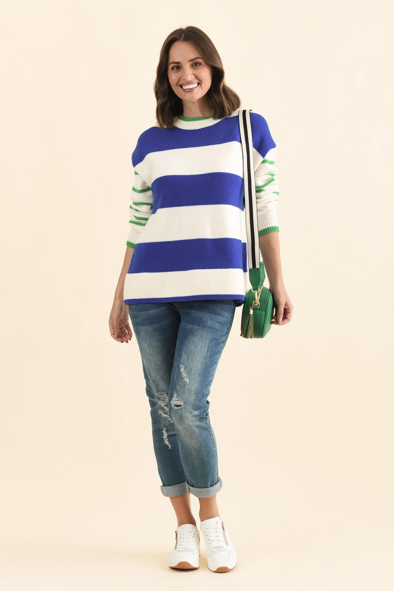 Camryn Blue Stripe Knit Jumper - Image 2