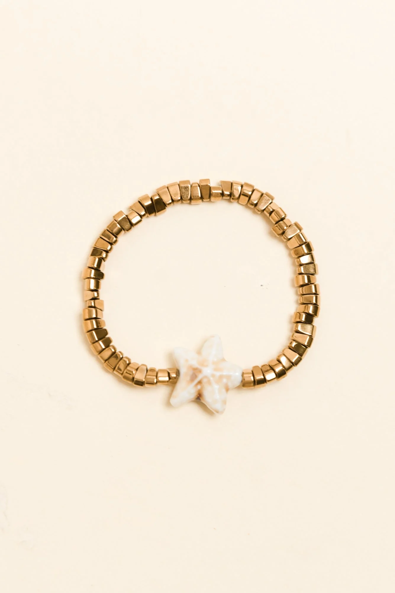 Caprina Gold Starfish Beaded Bracelet