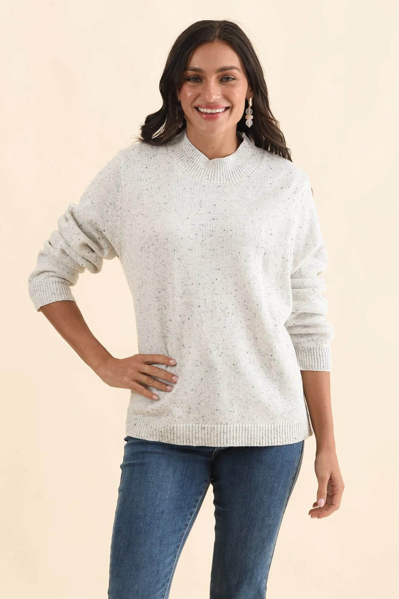 Carlin Grey Marle Knit Jumper