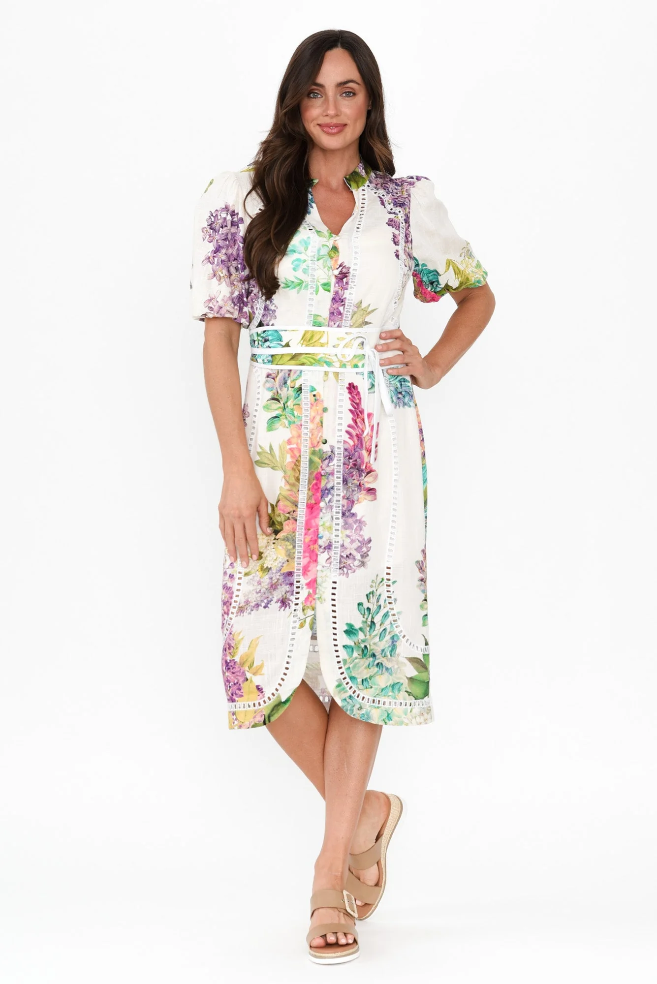 Carlyle Wisteria Alba Linen Blend Dress - Image 7