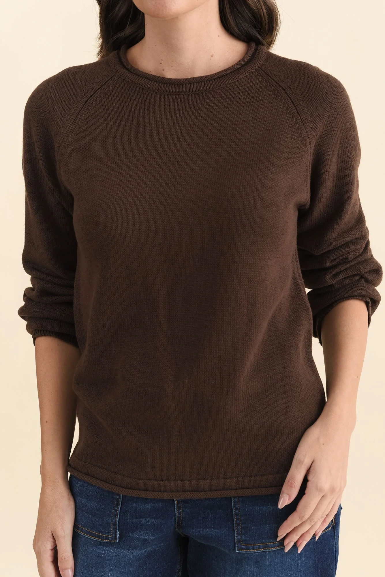 Carrie Chocolate Cotton Knit Jumper - Image 5