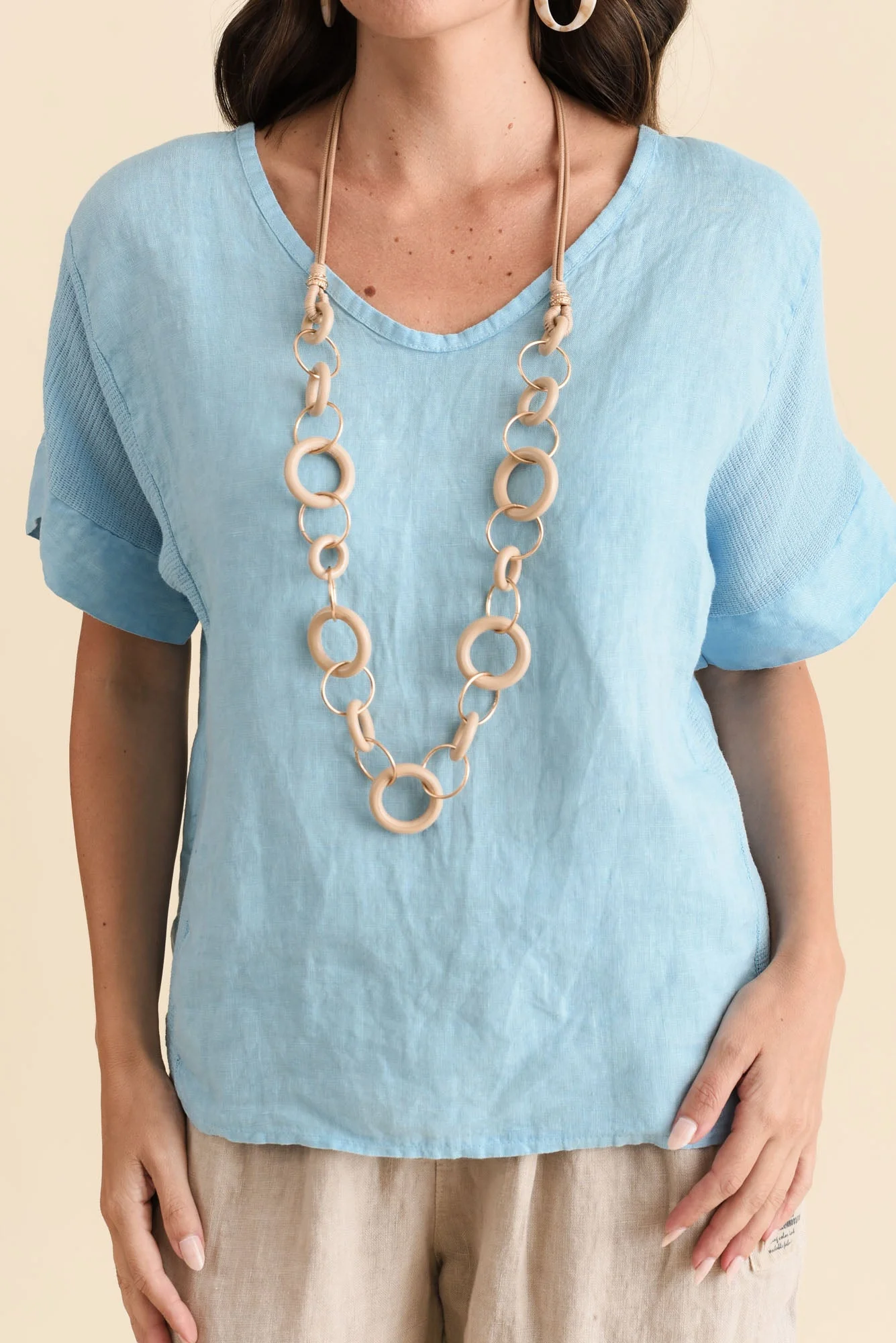 Casper Blue Linen Cotton Top - Image 5