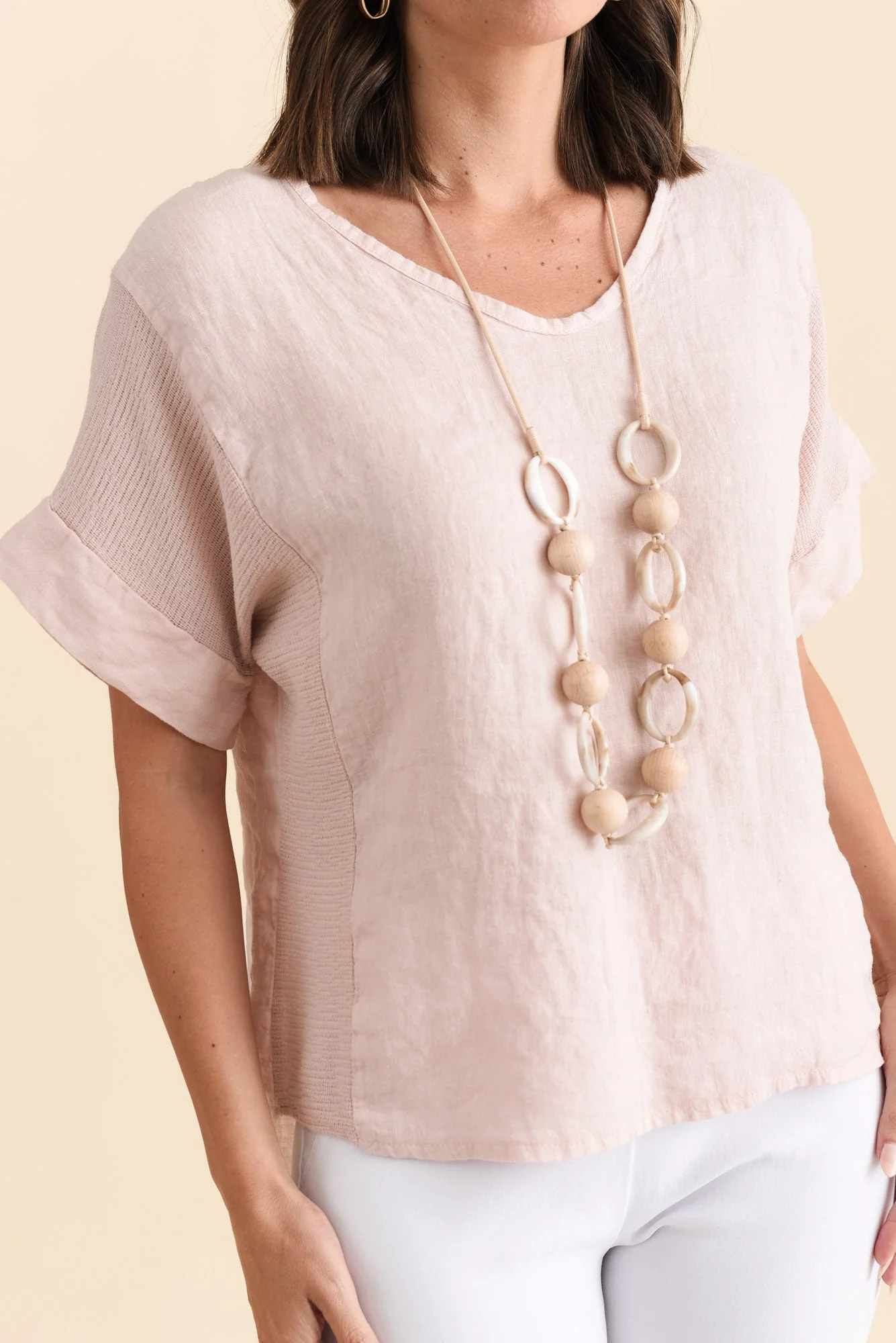 Casper Pink Linen Cotton Top - Image 5