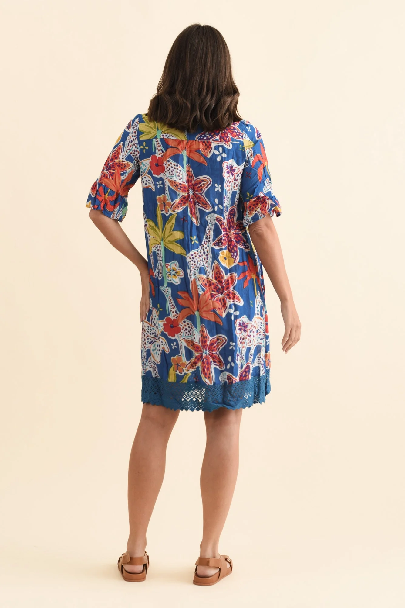 Cayman Blue Safari Cotton Tunic Dress - Image 4