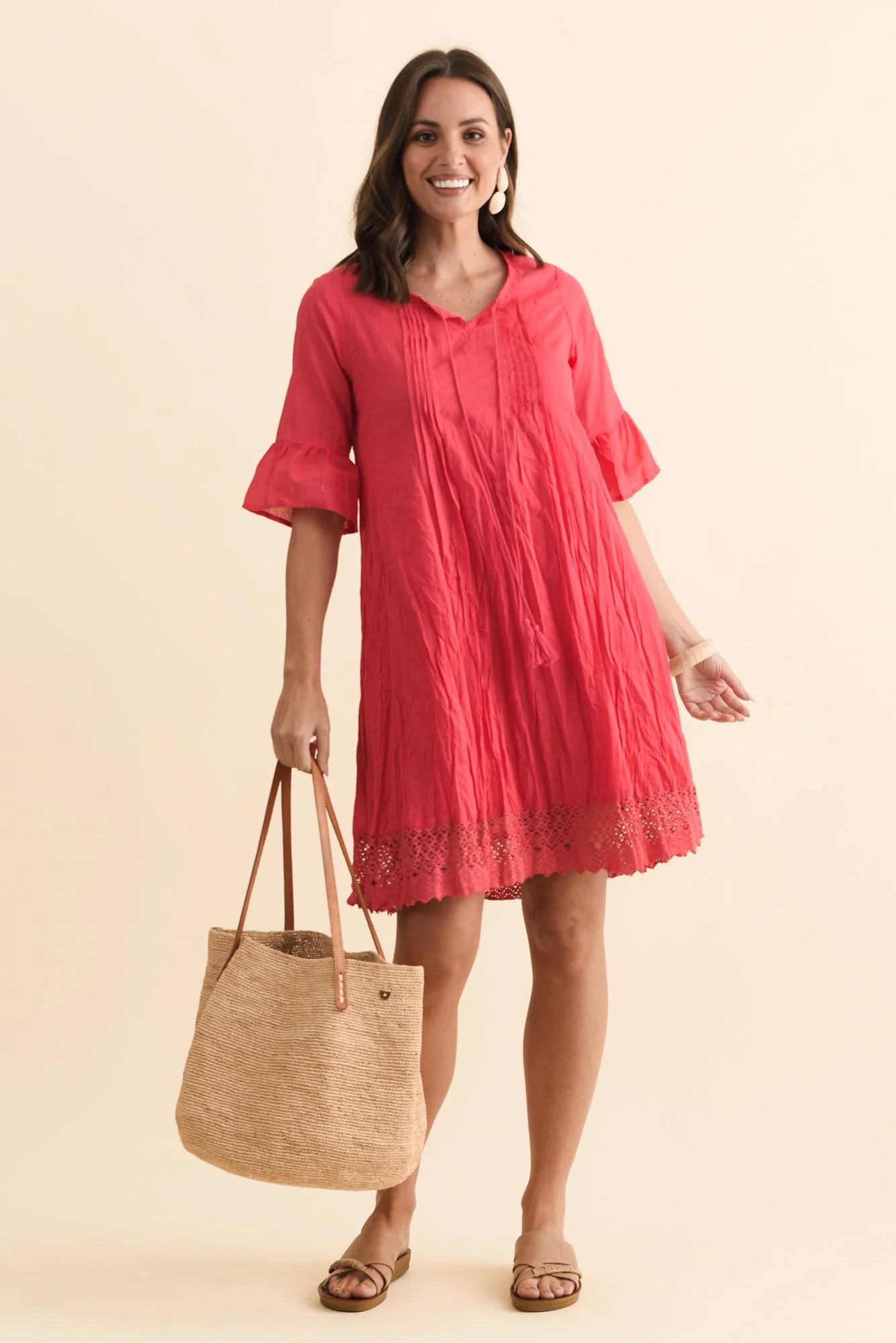 Cayman Cherry Cotton Tunic Dress